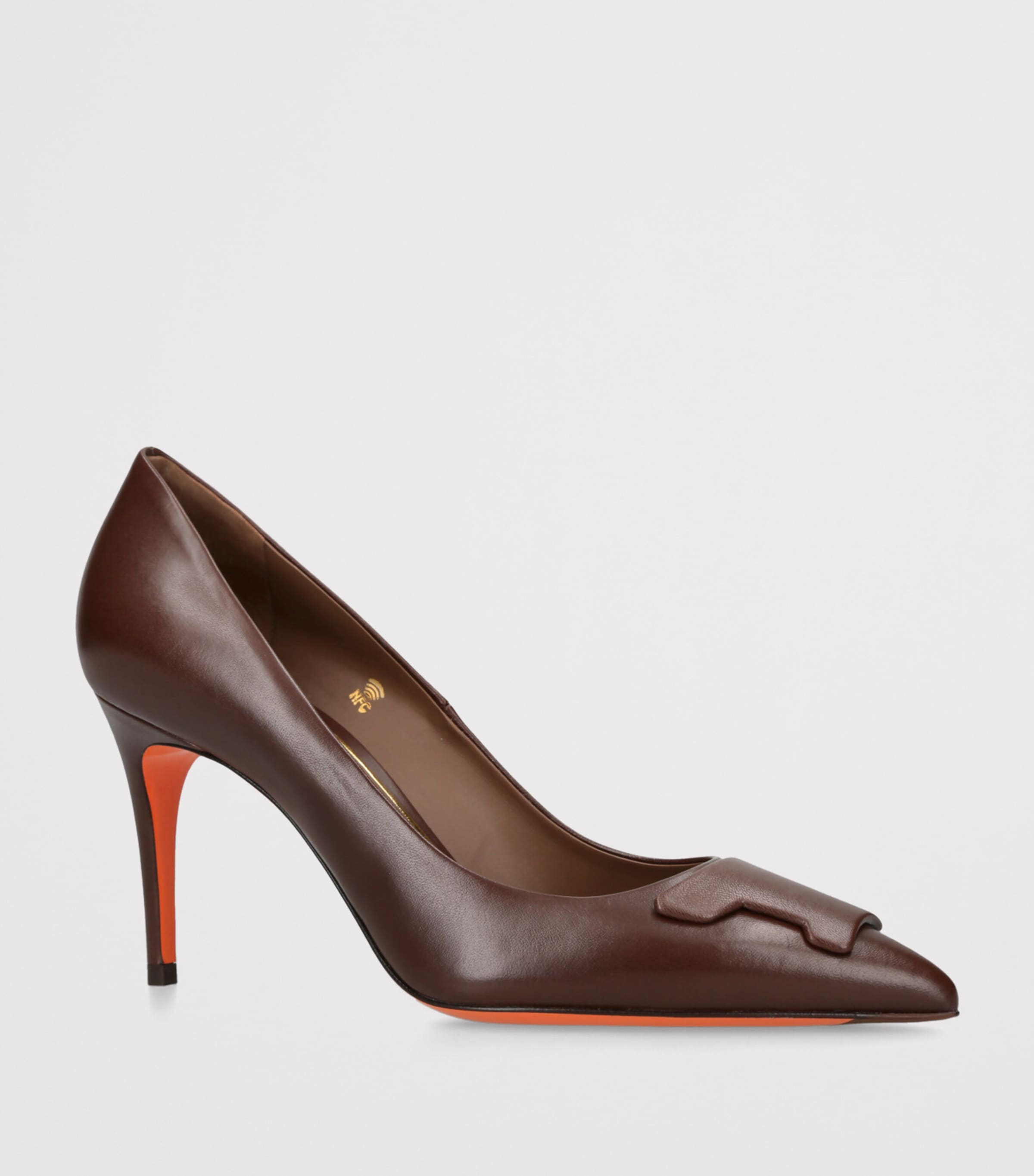 Leather Sibille Pumps 85 BROWN Image 3