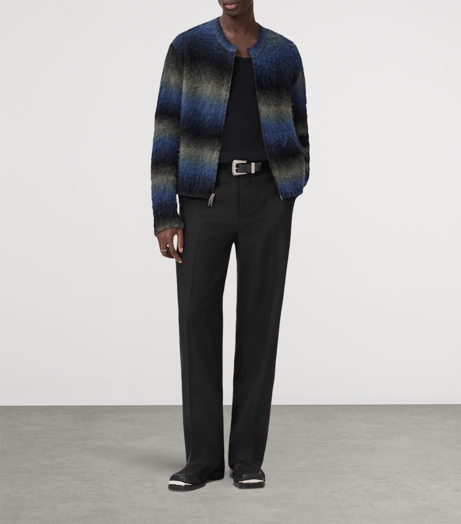 Merino Wool-Blend Halley Cardigan BLUE/GREY/BLACK Image 2