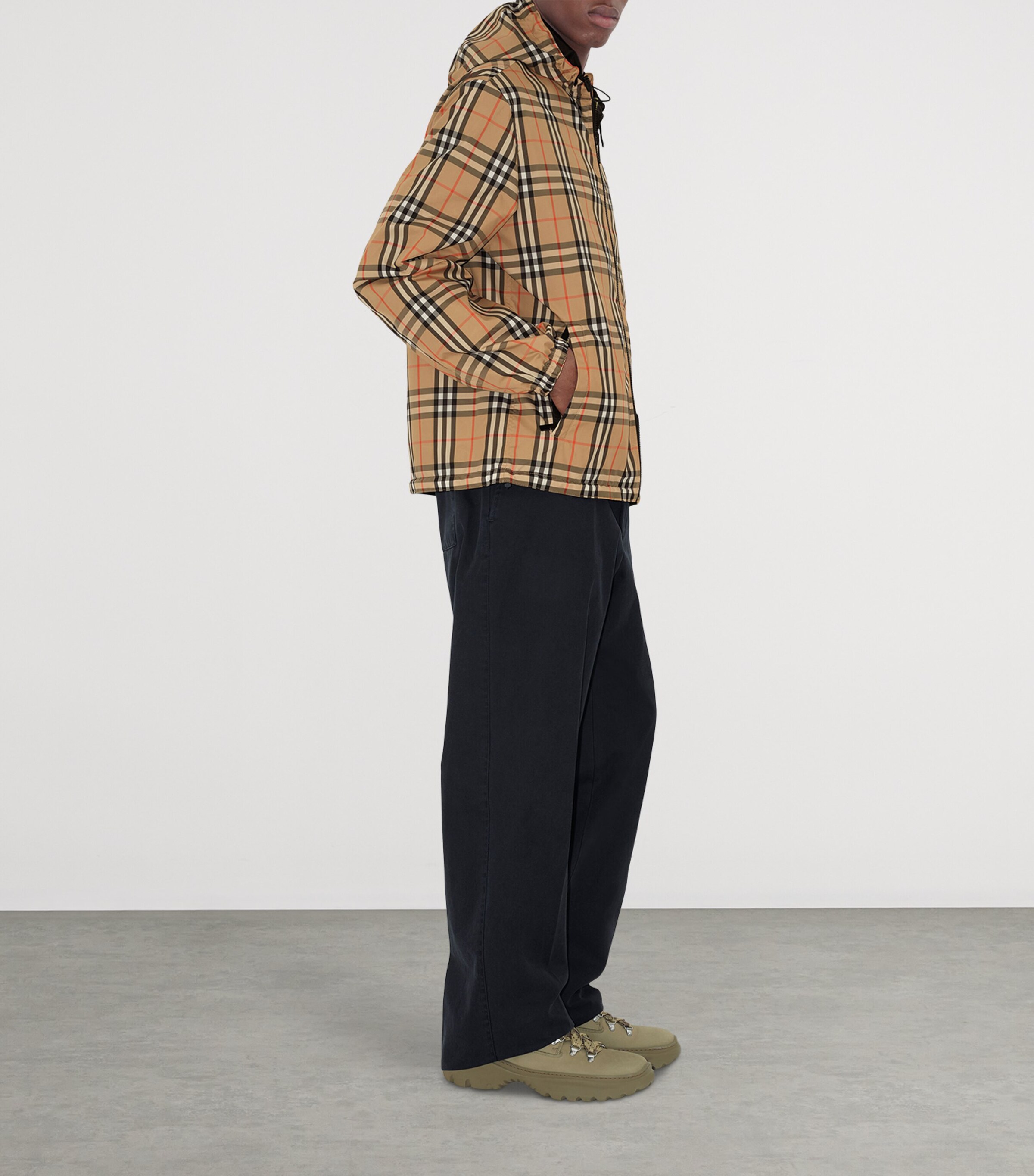 Reversible Check Hooded Jacket SAND IP CHECK Image 4