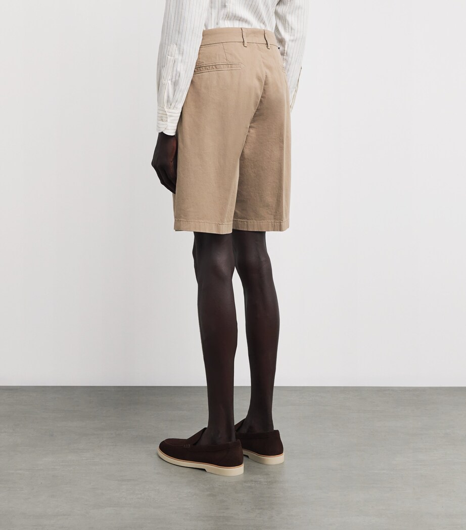 Canali Mens Cotton Bermuda Shorts Beige Image 4
