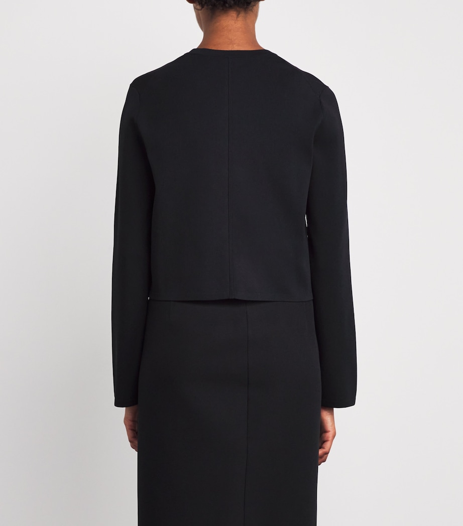 Stretch-Knit Cardigan Jacket BLACK Image 4