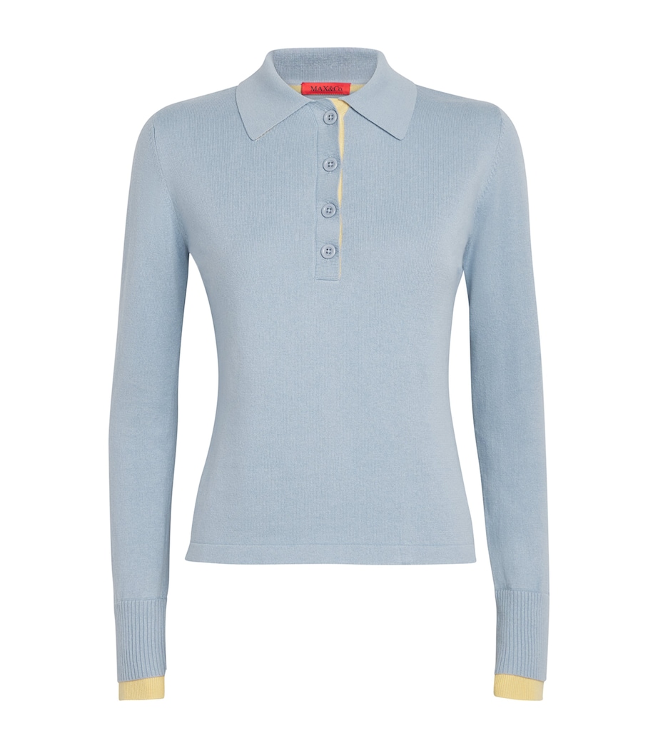 Cotton-Cashmere Polo Sweater LIGHT BLUE Image 1