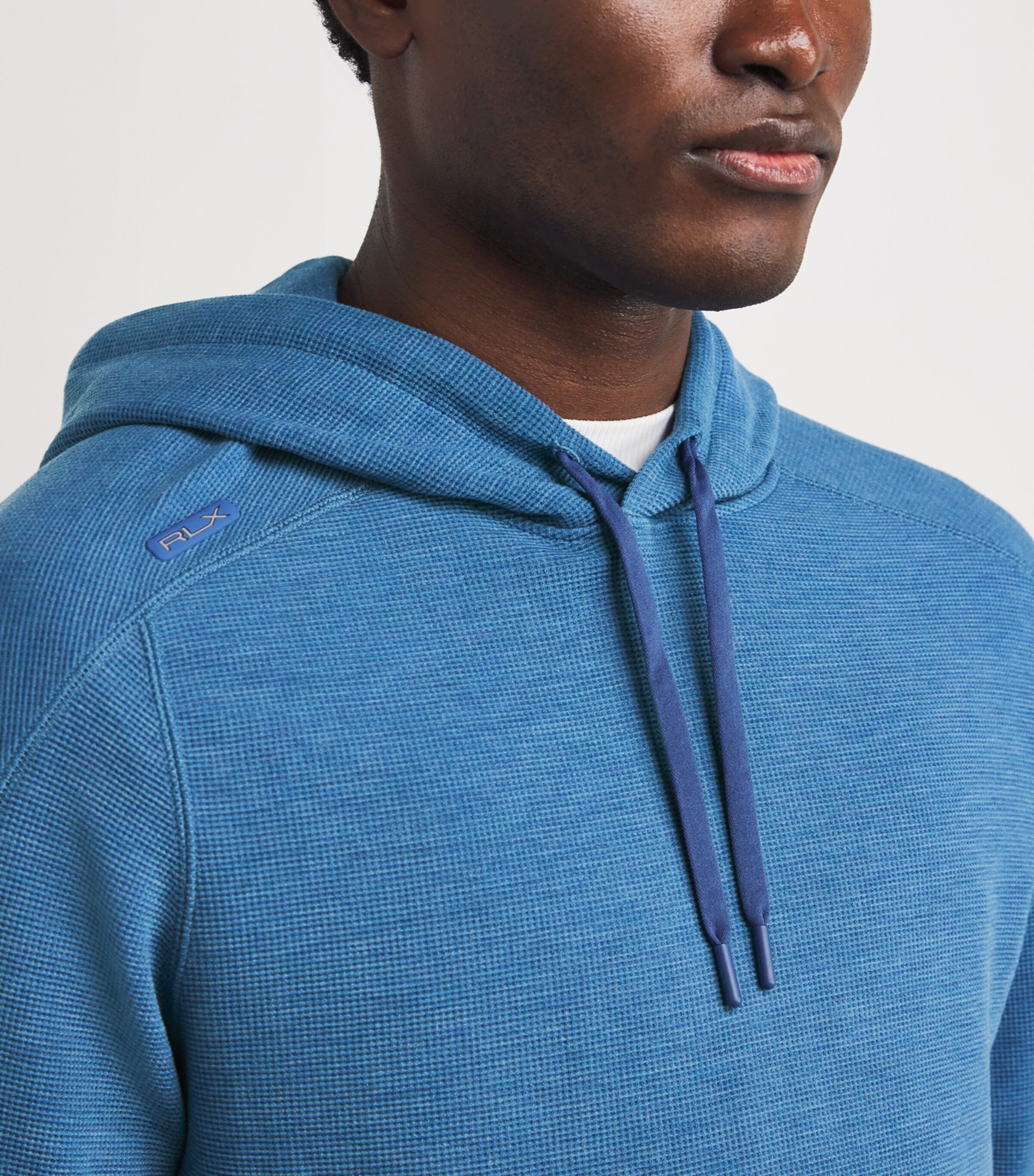 Waffle-Knit Hoodie FOG BLUE HEATHER Image 6