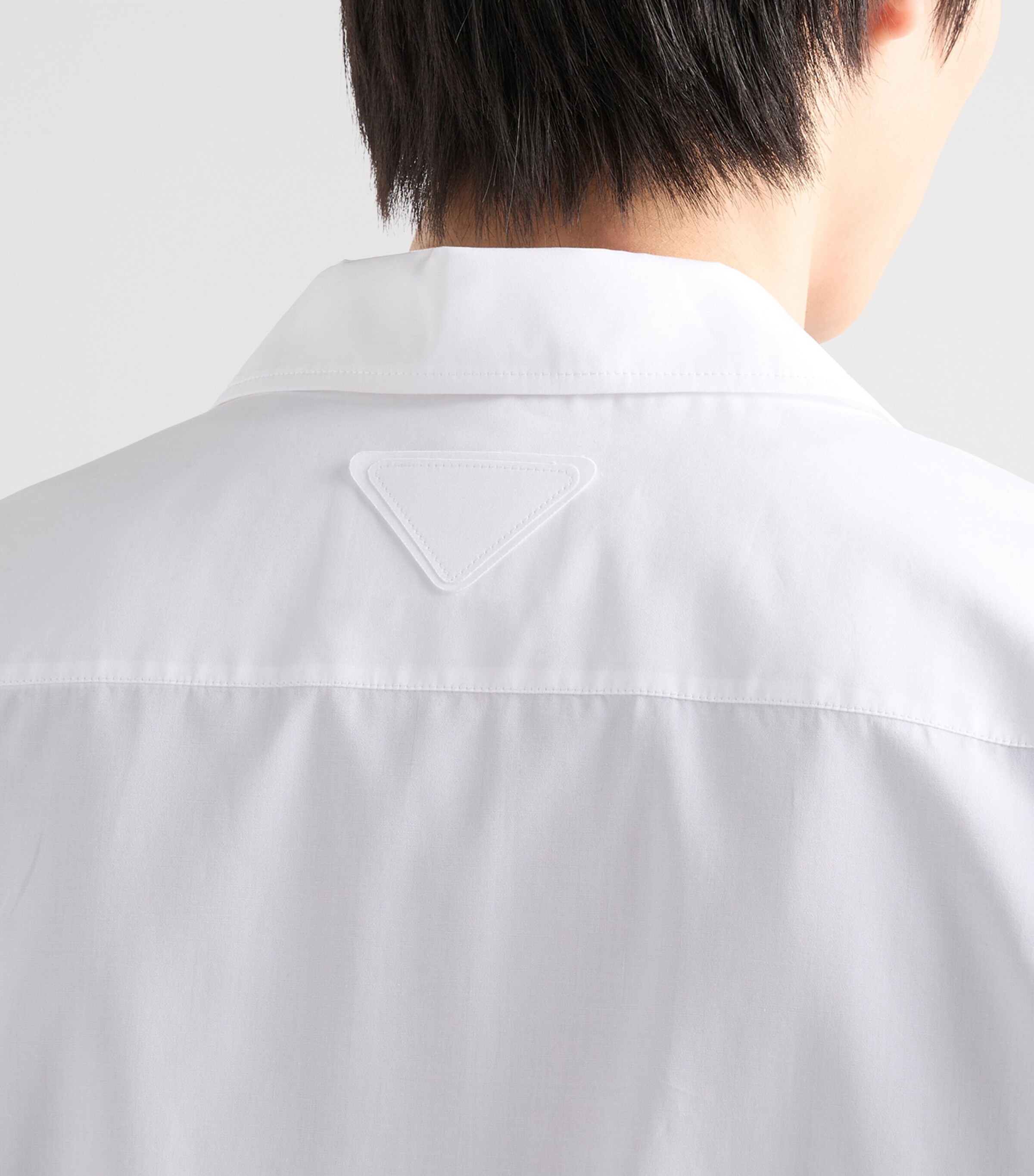 Prada Mens Cotton Bowling Shirt White Image 6