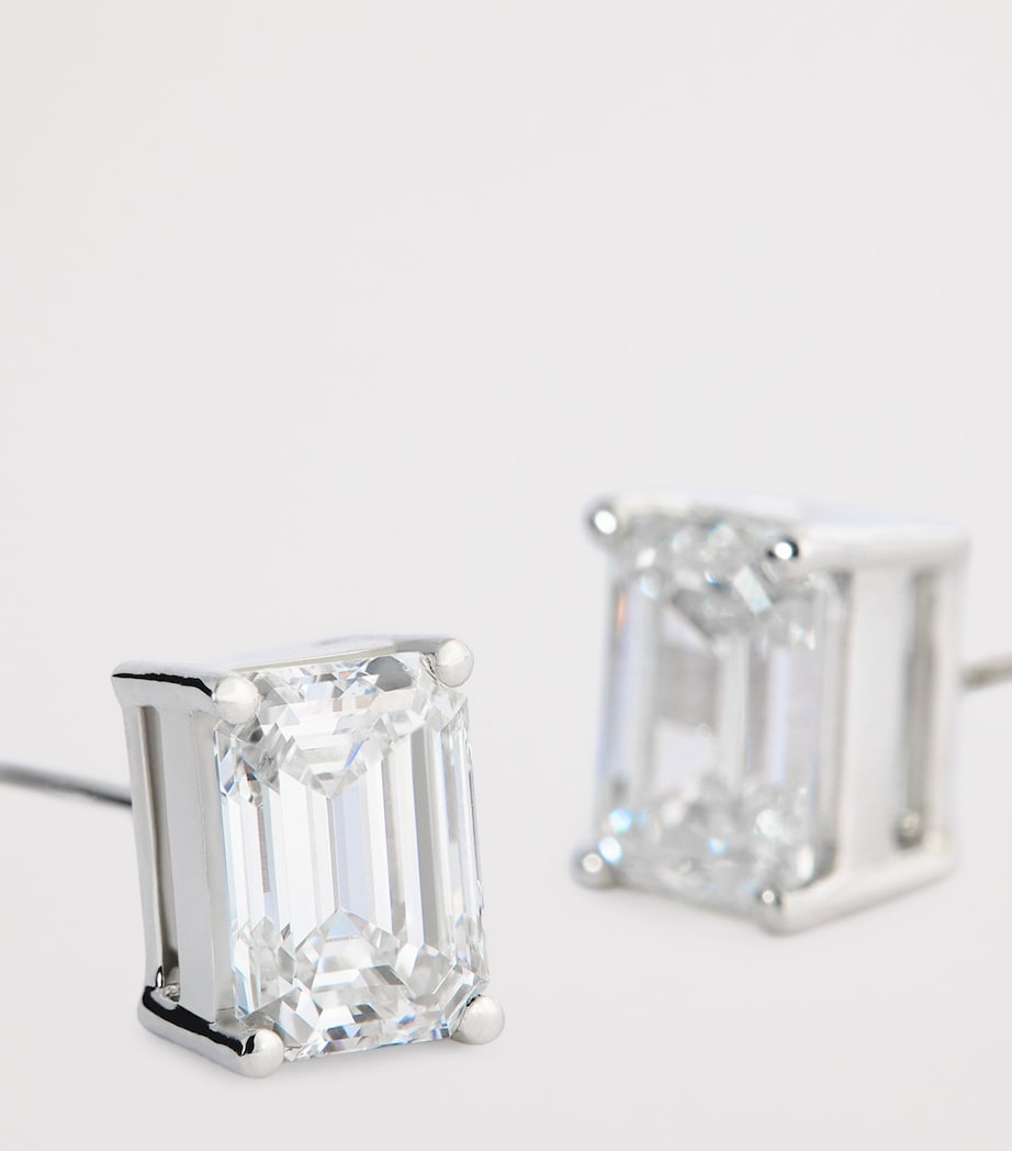 White Gold and Diamond Stud Earrings (1.00ctw) WHITE GOLD Image 4