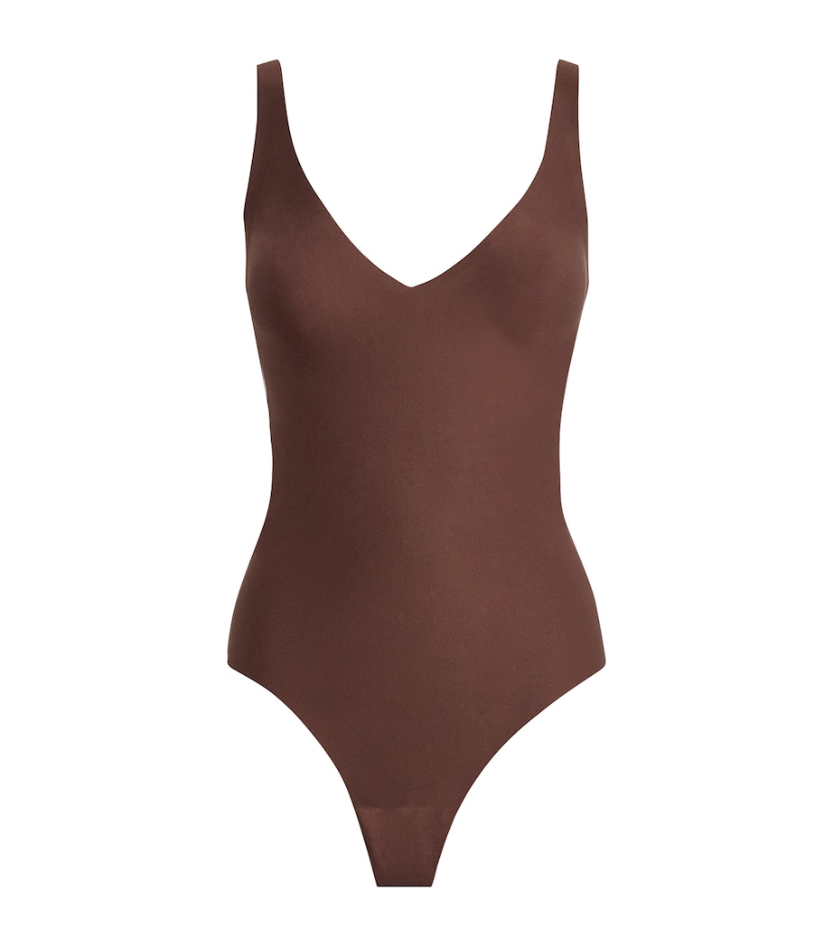 Unlined Plunge Thong Bodysuit COCOA Image 1
