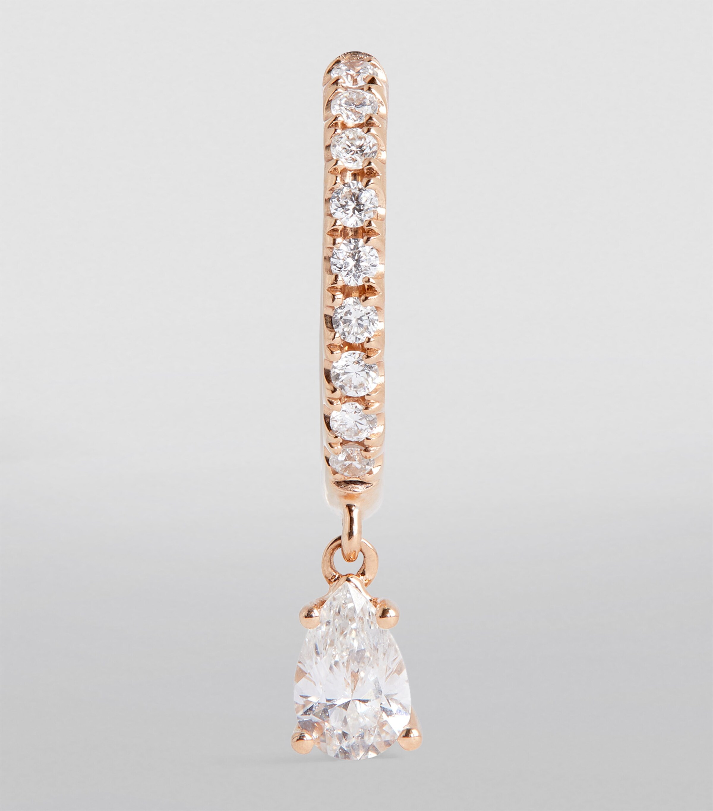 Rose Gold and Diamond Single Huggie Earring ROSE GOLD Image 2