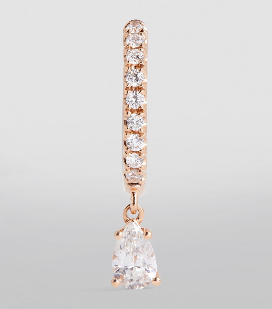 Rose Gold and Diamond Single Huggie Earring ROSE GOLD Image 2