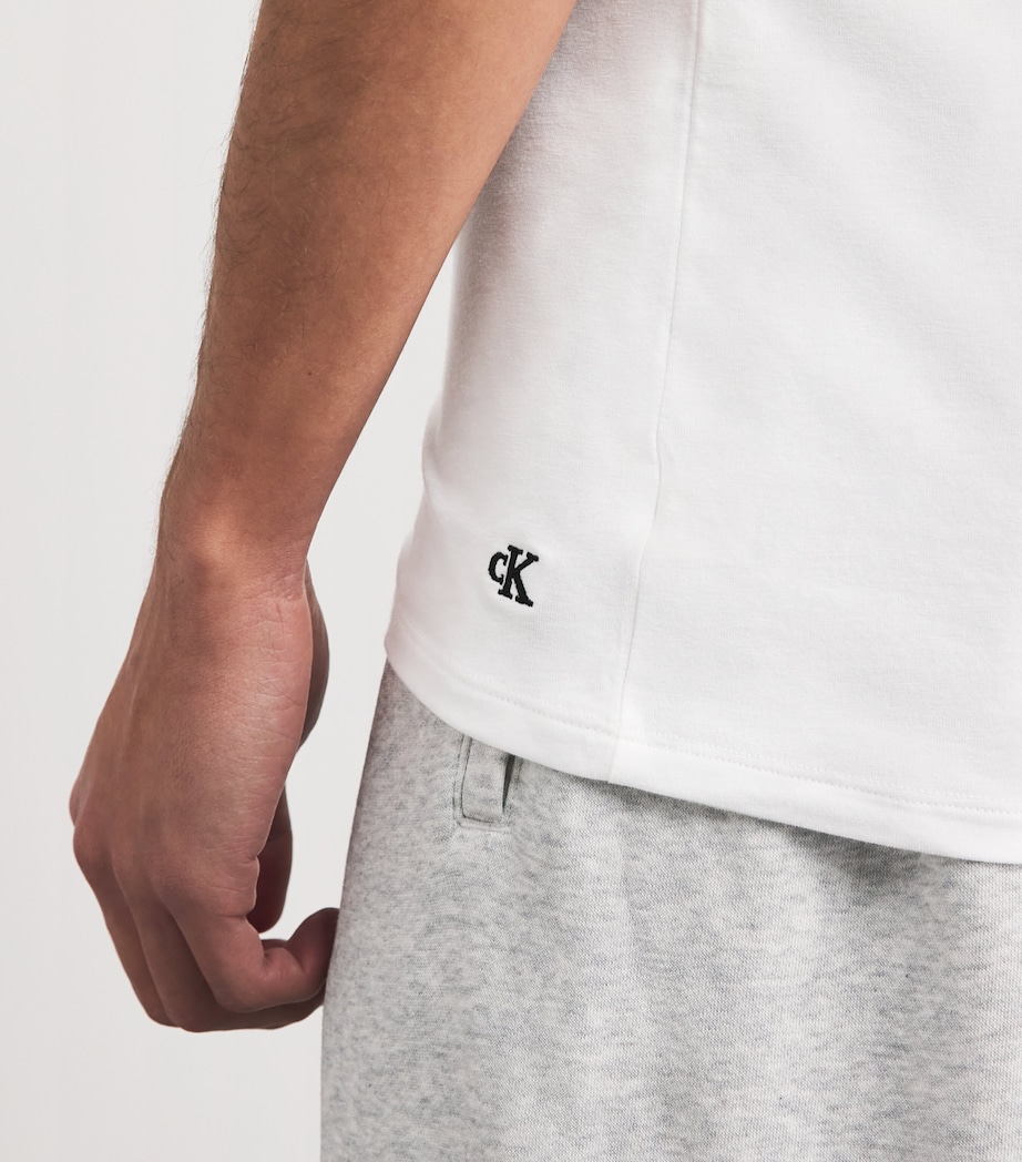 Calvin Klein Mens Stretch Cotton-Blend Vests (Pack of 3) White Image 3