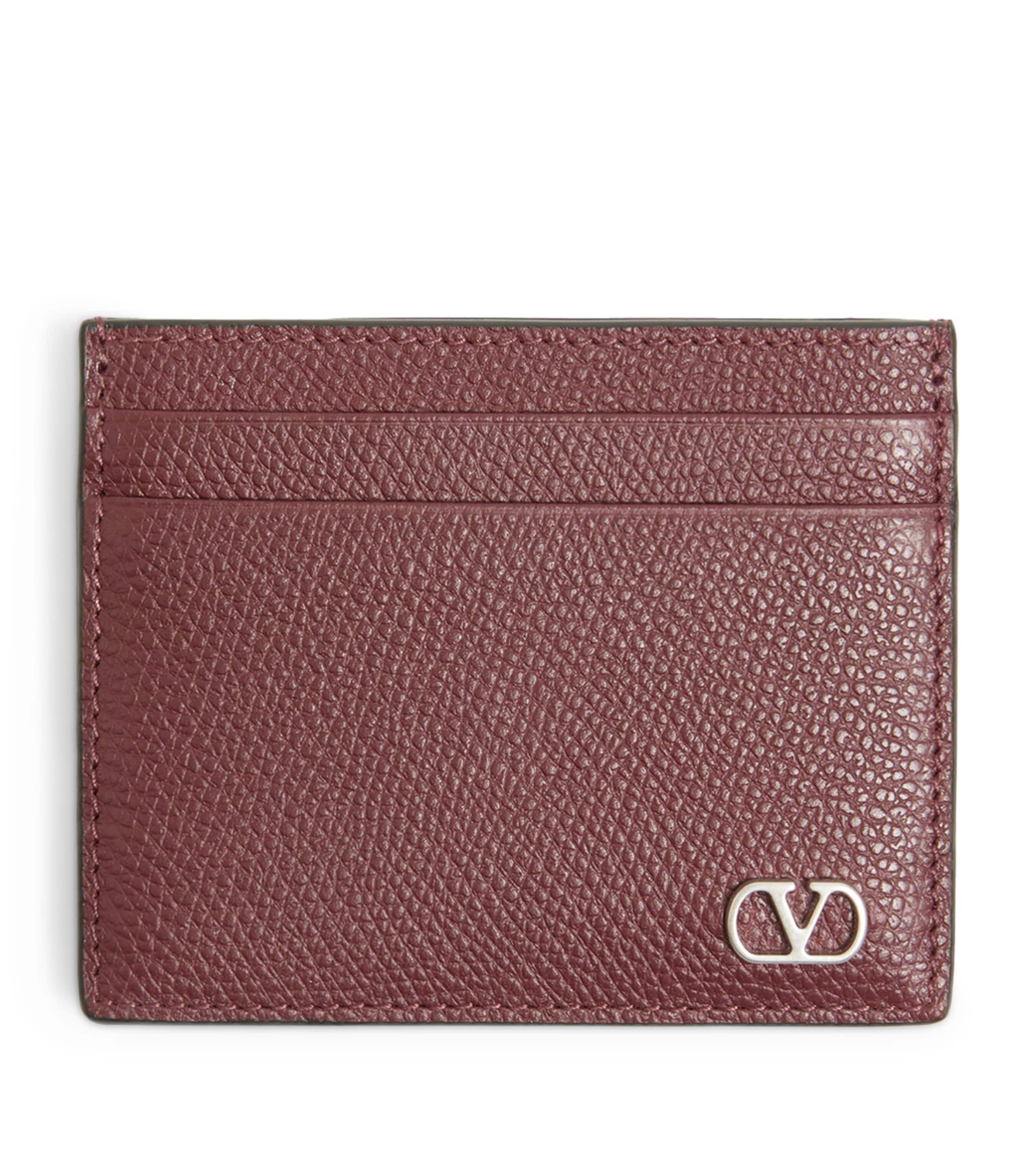 Valentino Garavani Leather Vlogo Signature Card Holder In Red