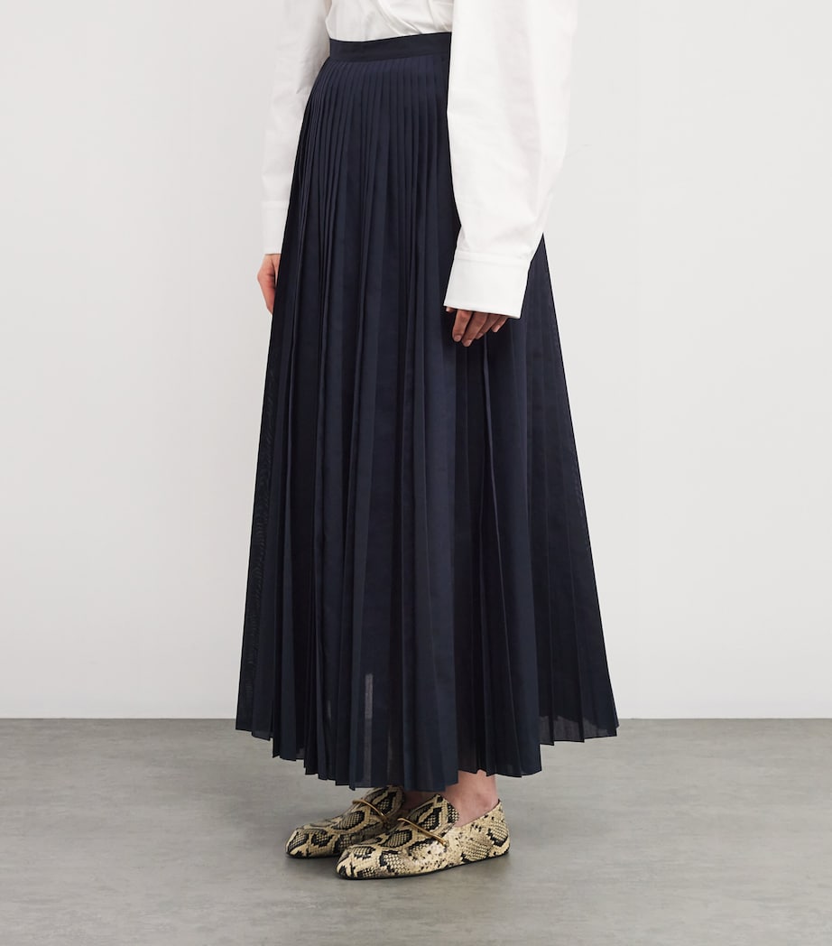 Fabiana Filippi Womens Pleated Maxi Skirt Blu Notte Image 3