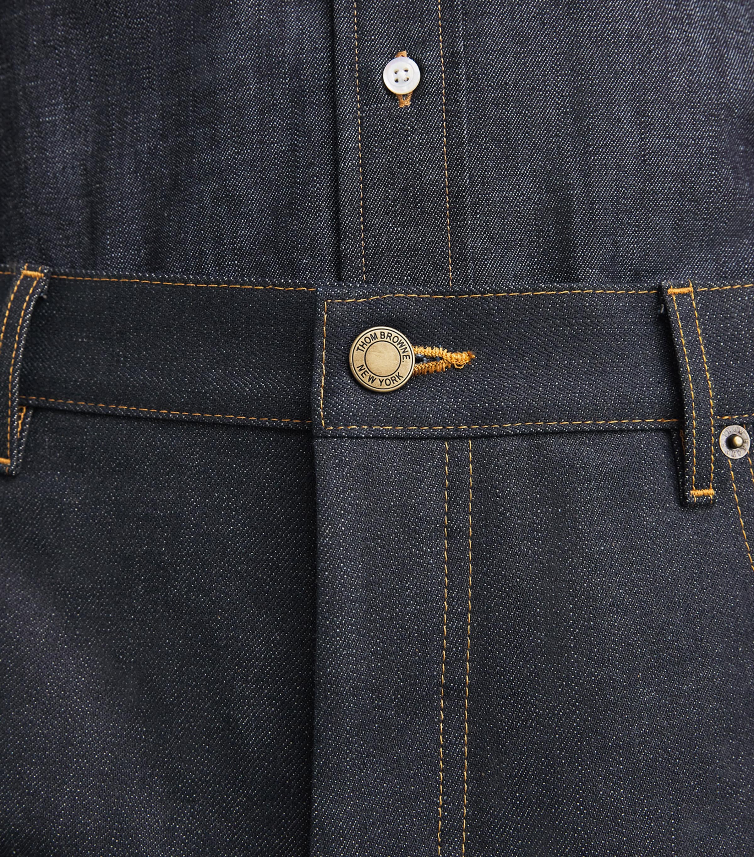 Thom Browne Mens Selvedge Denim Straight Jeans Navy Image 3