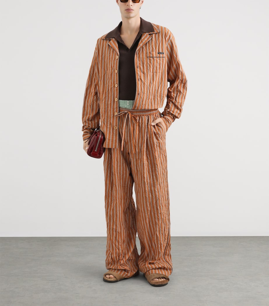 Dolce&Gabbana Mens Crinkle Stripe Shirt Striped Image 2