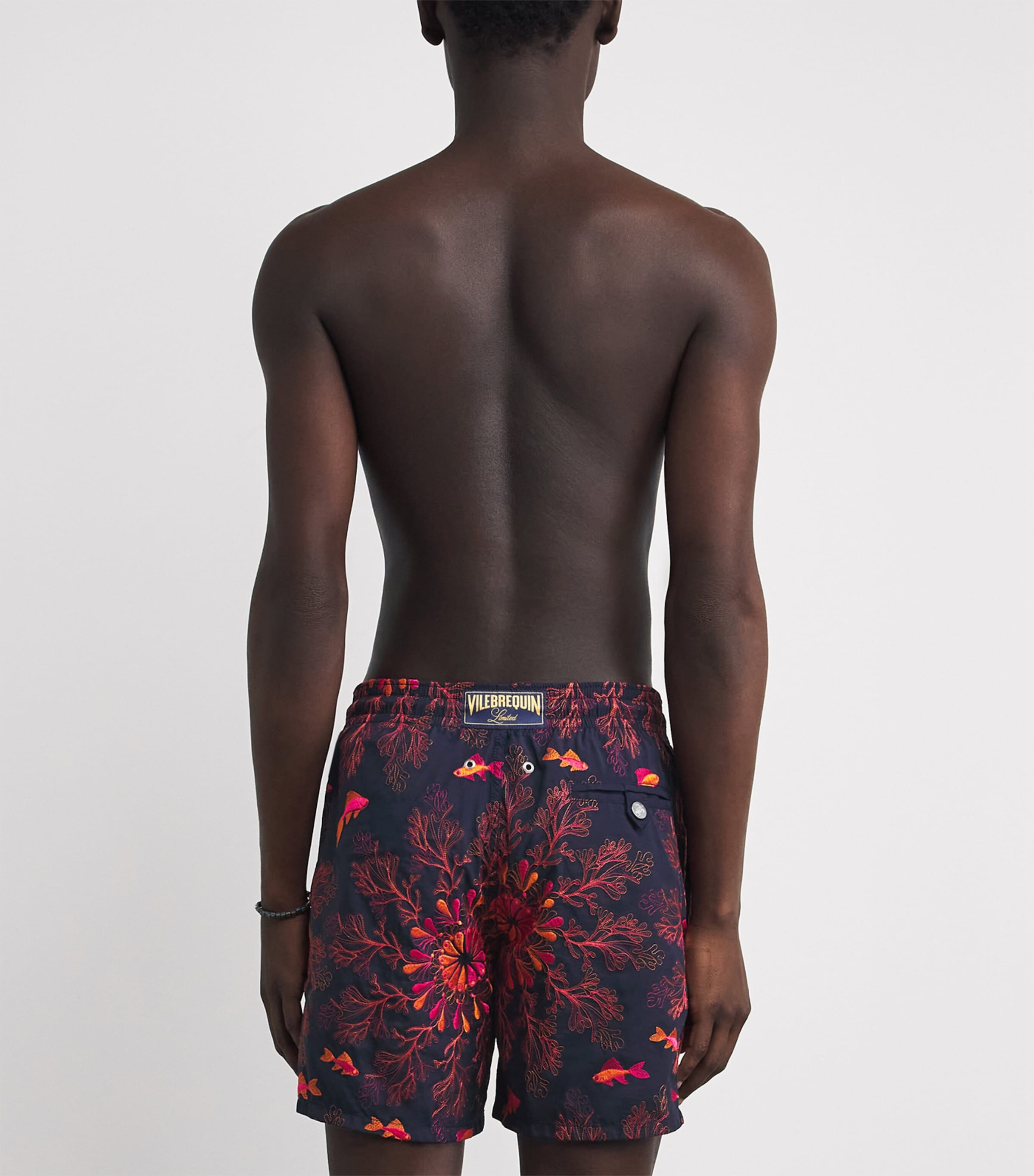 Vilebrequin Mens Embroidered Coral Swim Shorts Bleu Marine Image 3