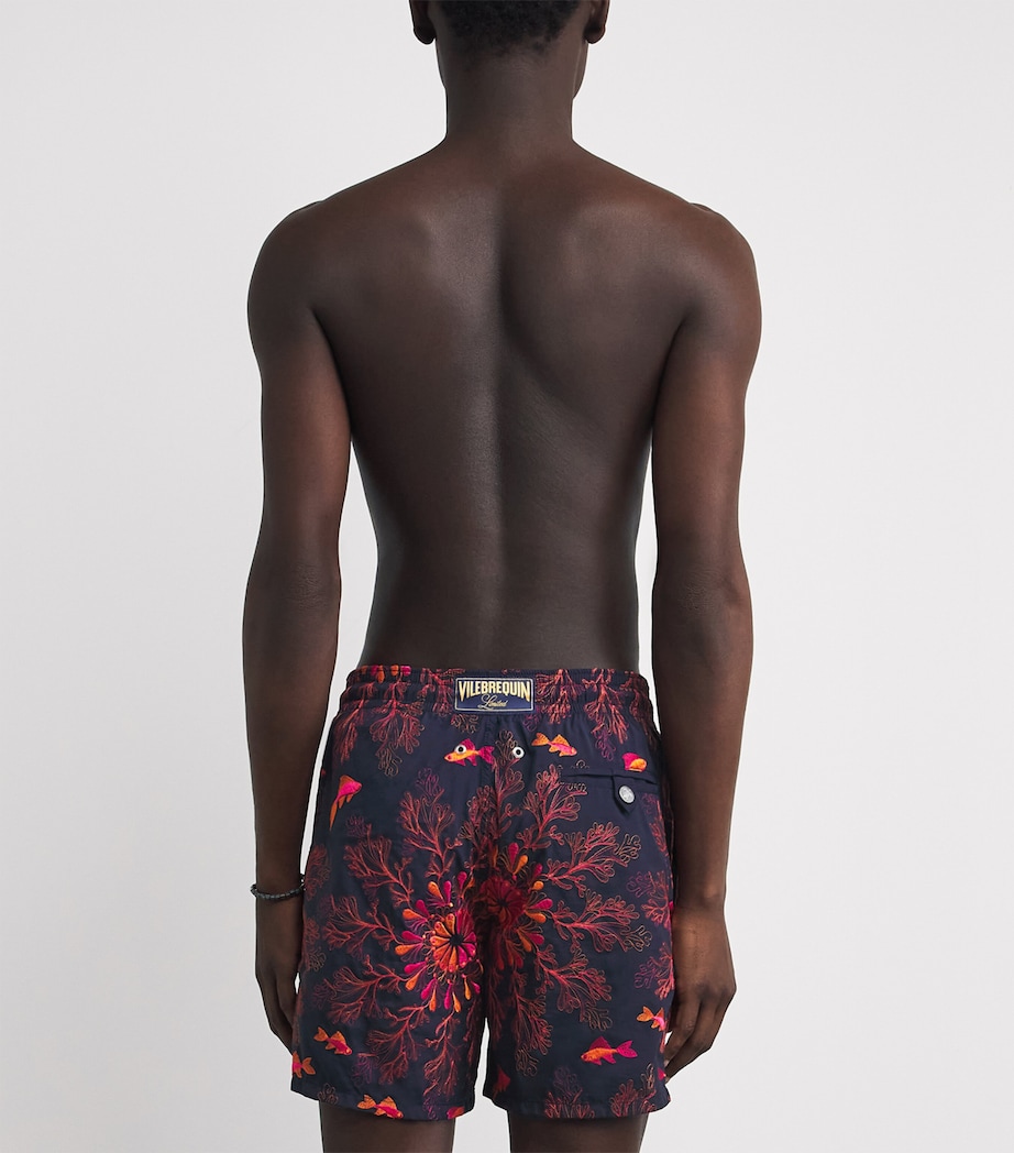 Vilebrequin Mens Embroidered Coral Swim Shorts Bleu Marine Image 3