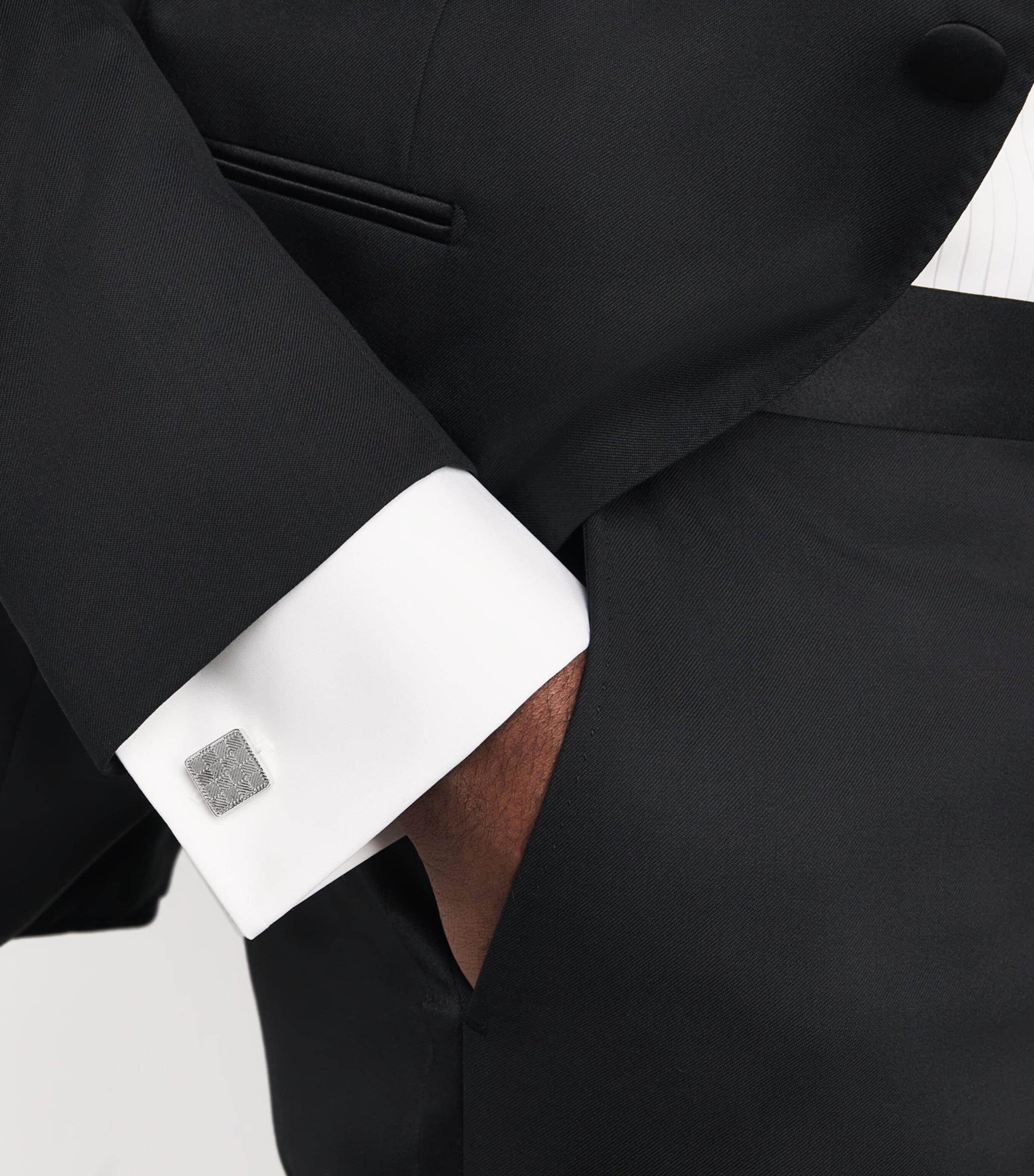 Thompson Engraved Cufflinks And Studs Set SILVER Image 2