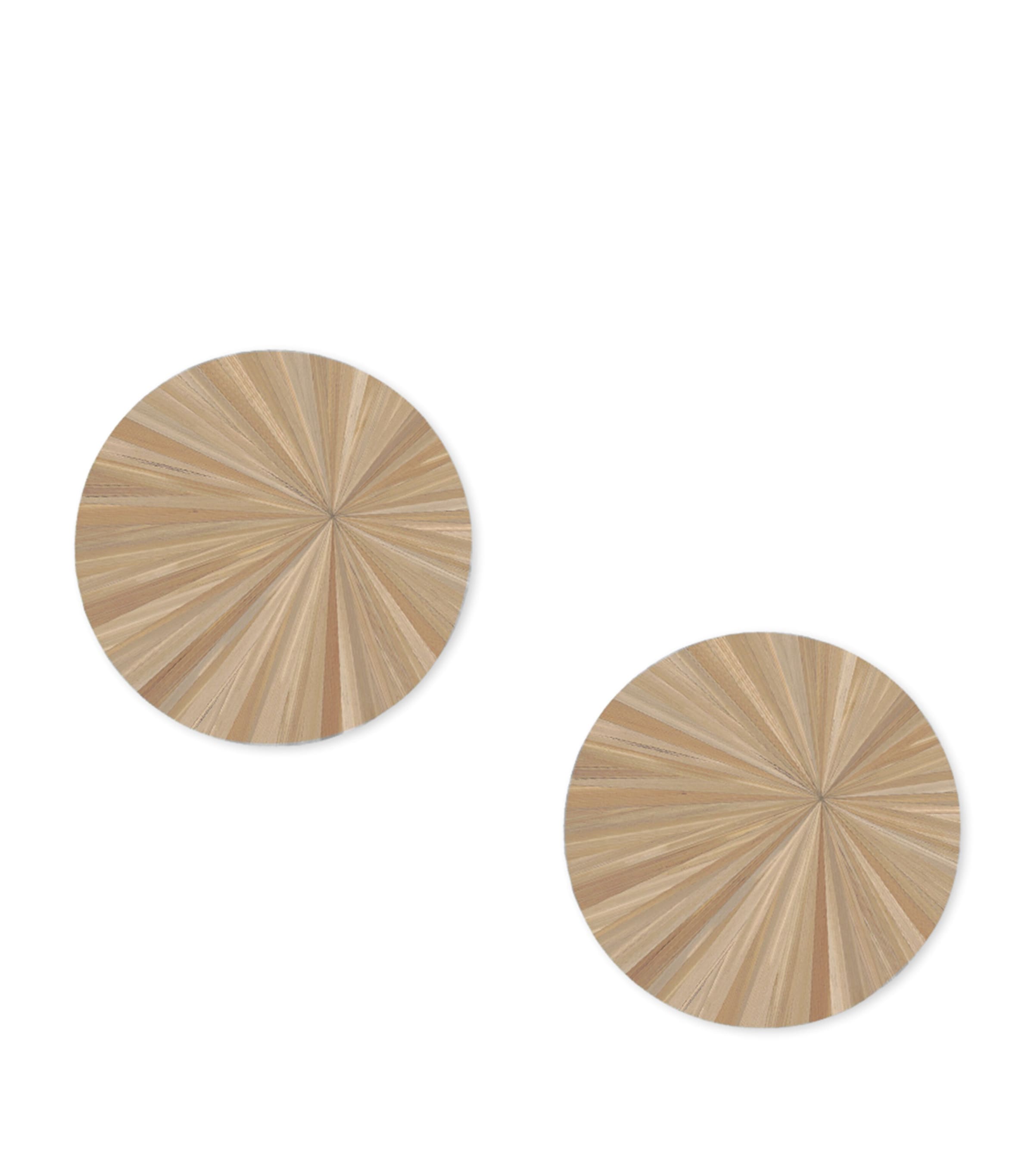Hestialiving Everyday Set Of 2 Soleil Round Coasters In Yellow