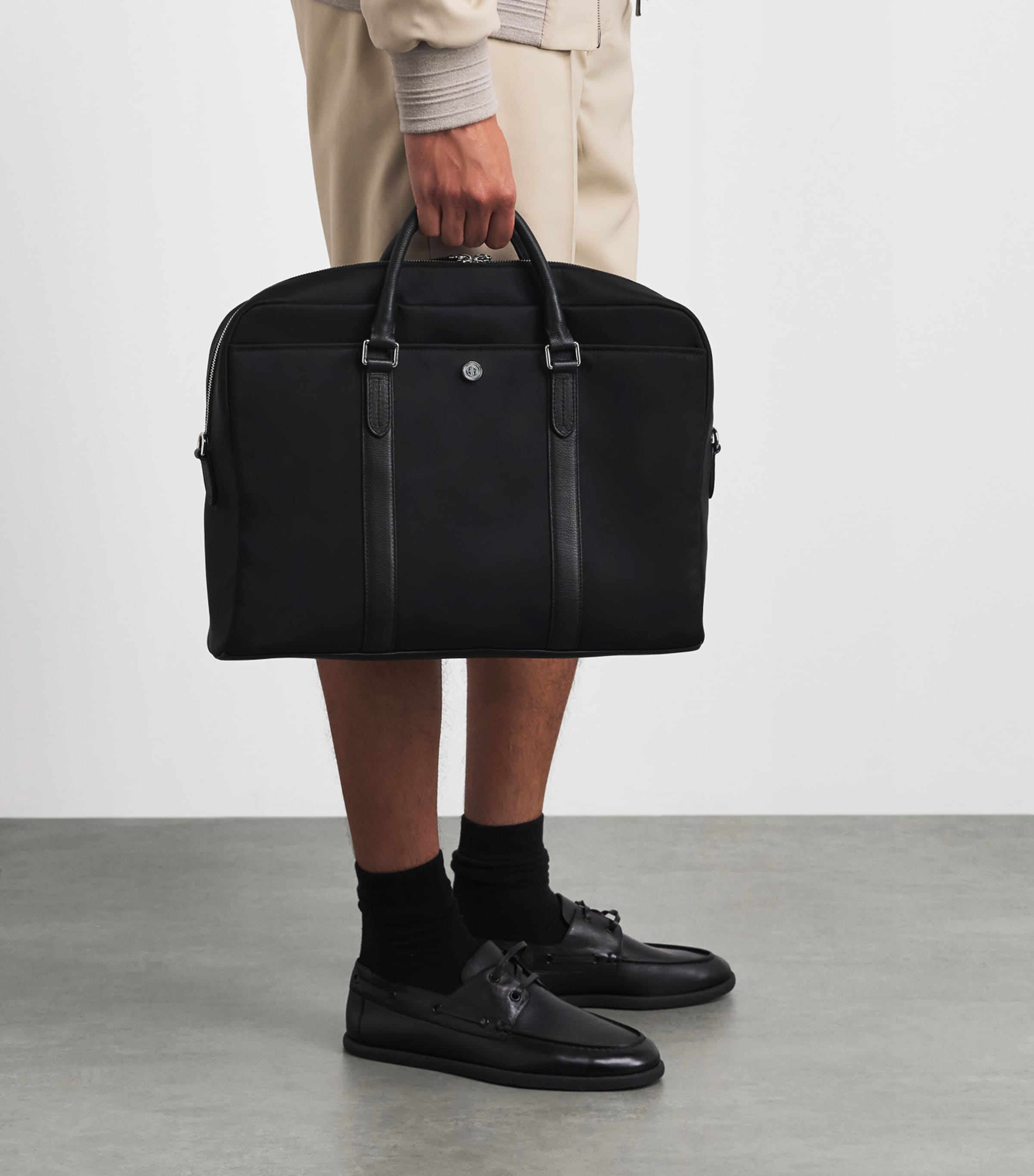 Harrods Nylon Briefcase Black Image 4