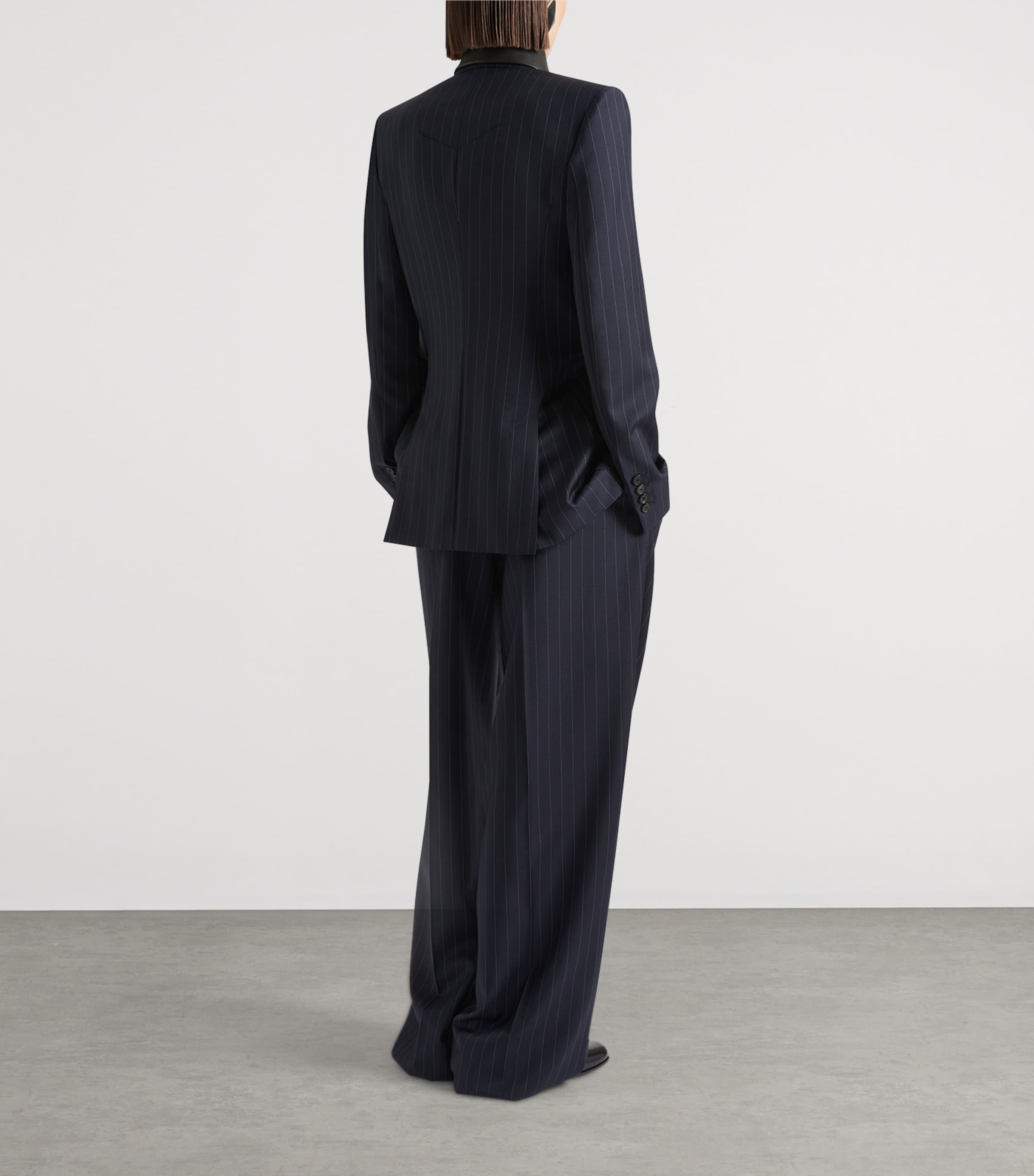 Givenchy Womens Wool Pinstripe Double-Breasted Blazer Image 3