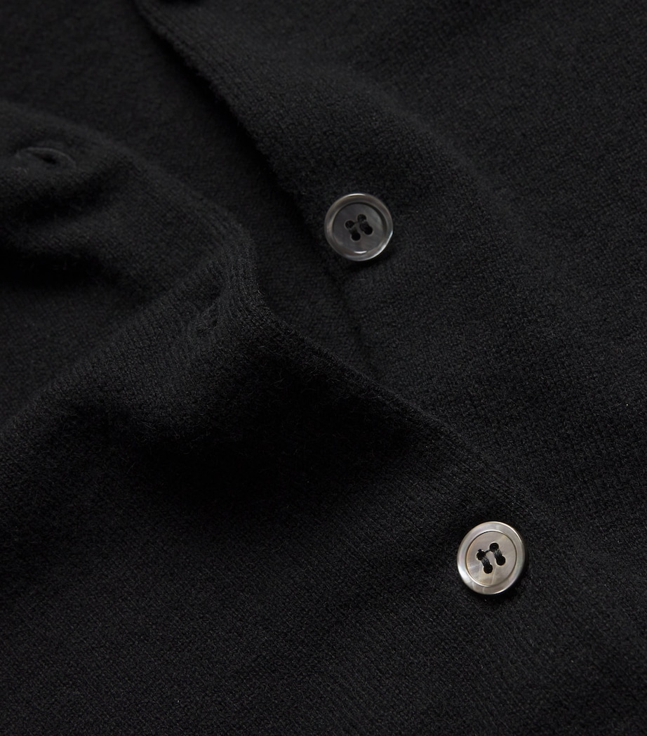 Cashmere Crew-Neck Cardigan BLACK Image 5