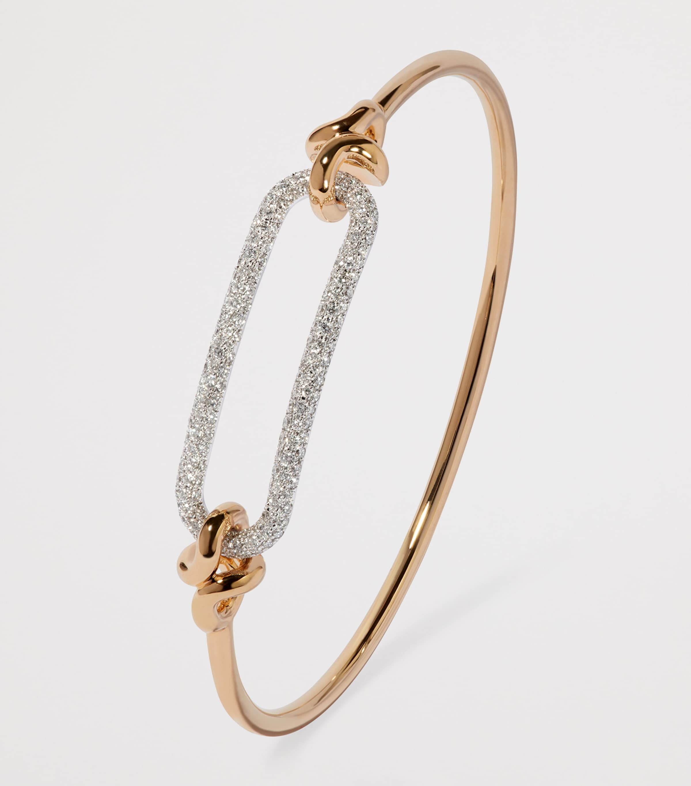 Yellow, White Gold and Diamond Knuckle Dust Bangle YELLOW GOLD Image 2