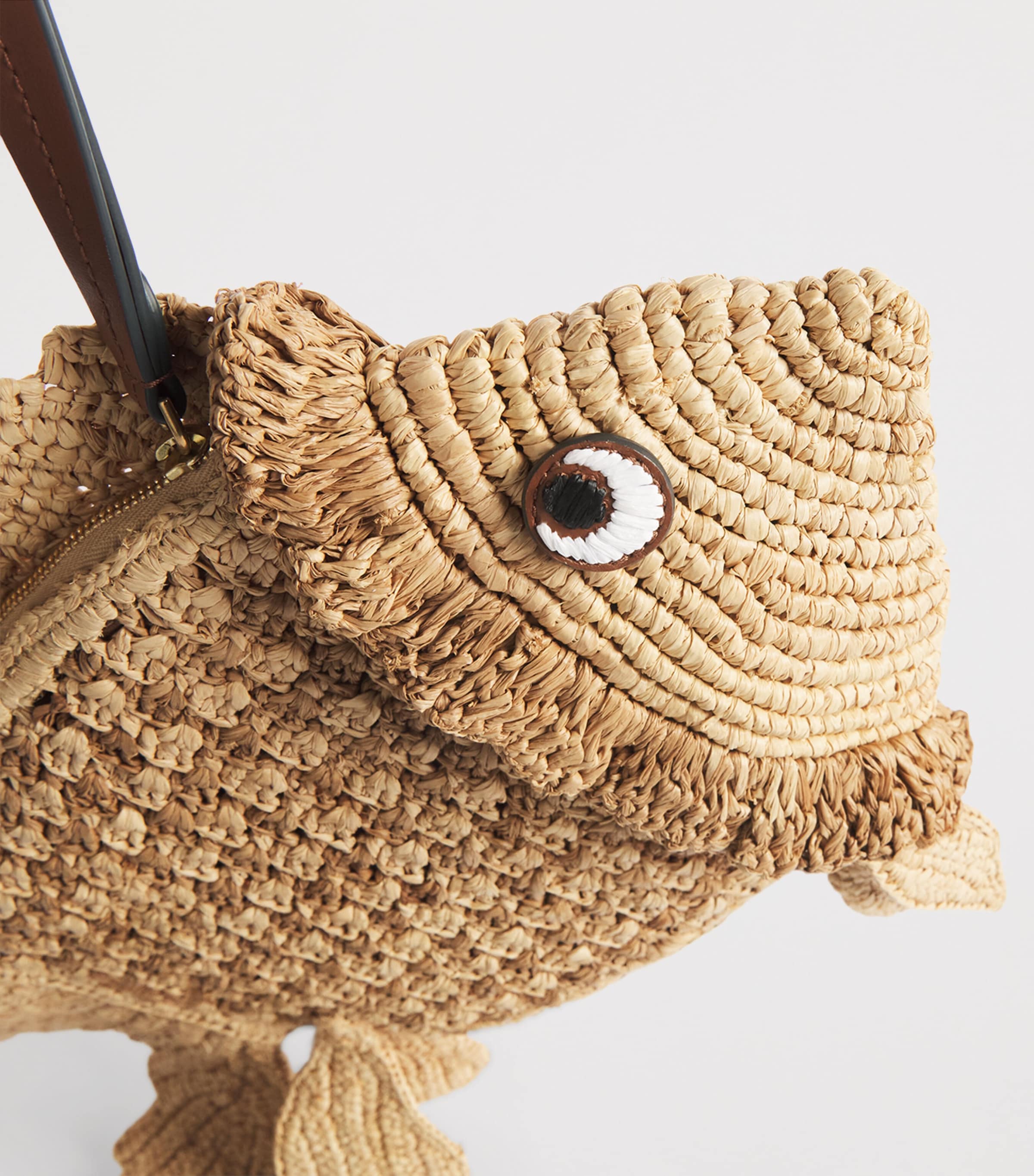 Anya Hindmarch Raffia Fish Clutch Bag Natural Image 5