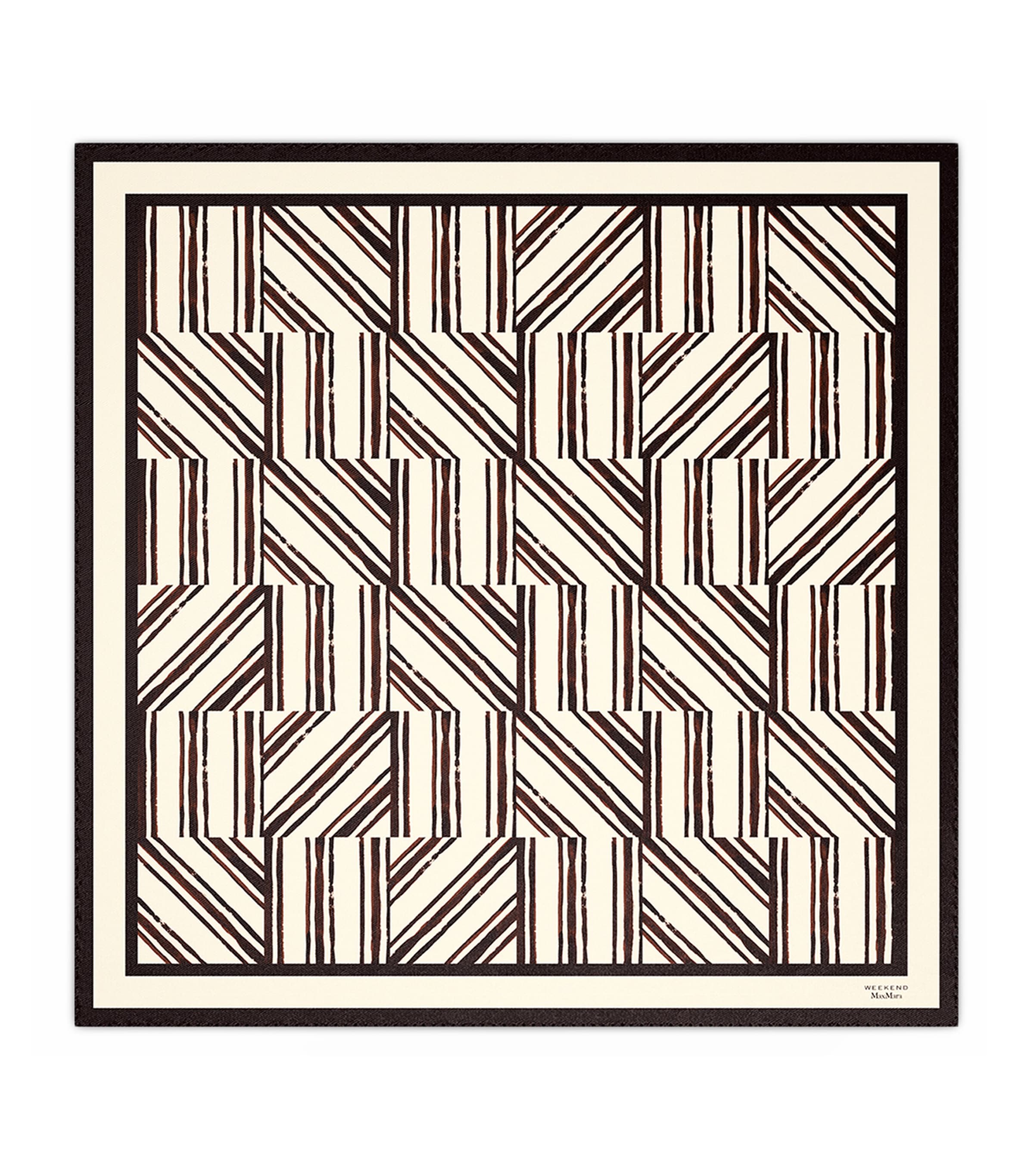 Weekend Max Mara Silk Printed Square Scarf Chocolate Image 1