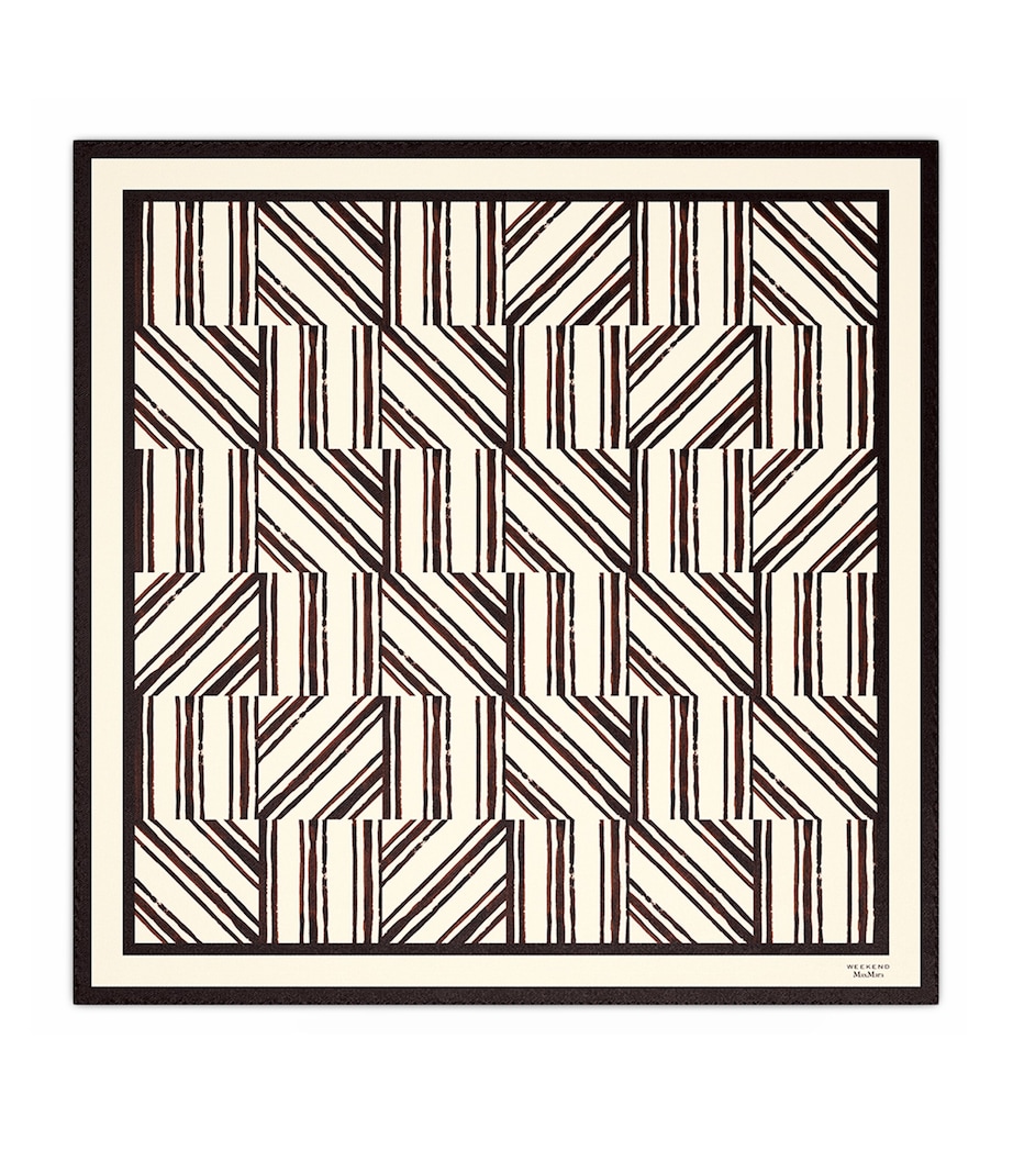 Weekend Max Mara Silk Printed Square Scarf Chocolate Image 1