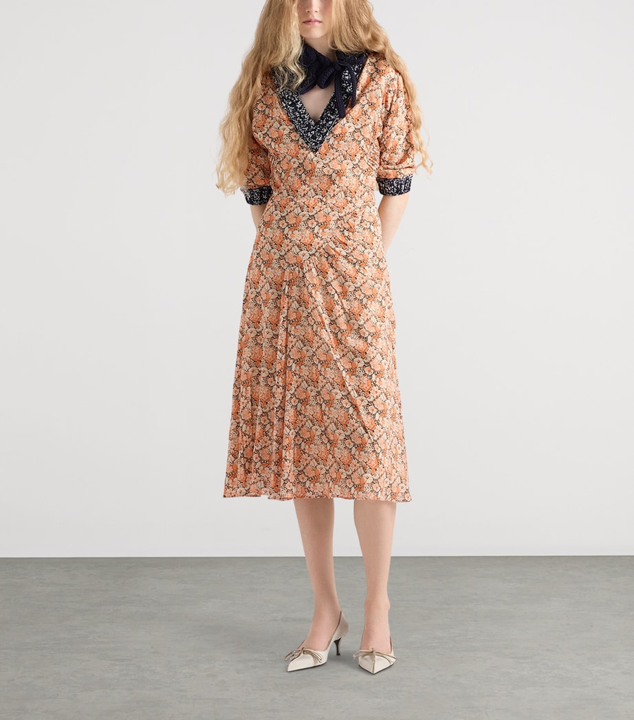 Silk-Blend Georgette Midi Dress F0075 Image 2