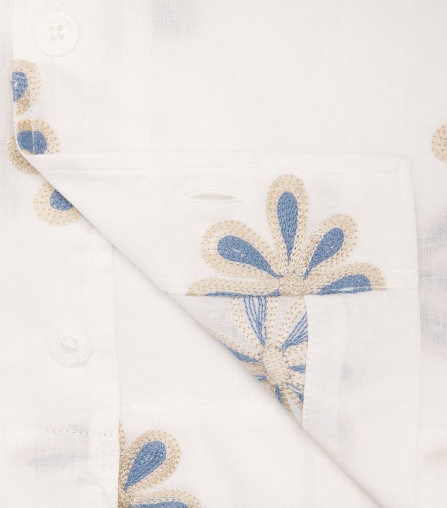 CHÉ Mens Cotton Embroidered Daisel Shirt White Image 6