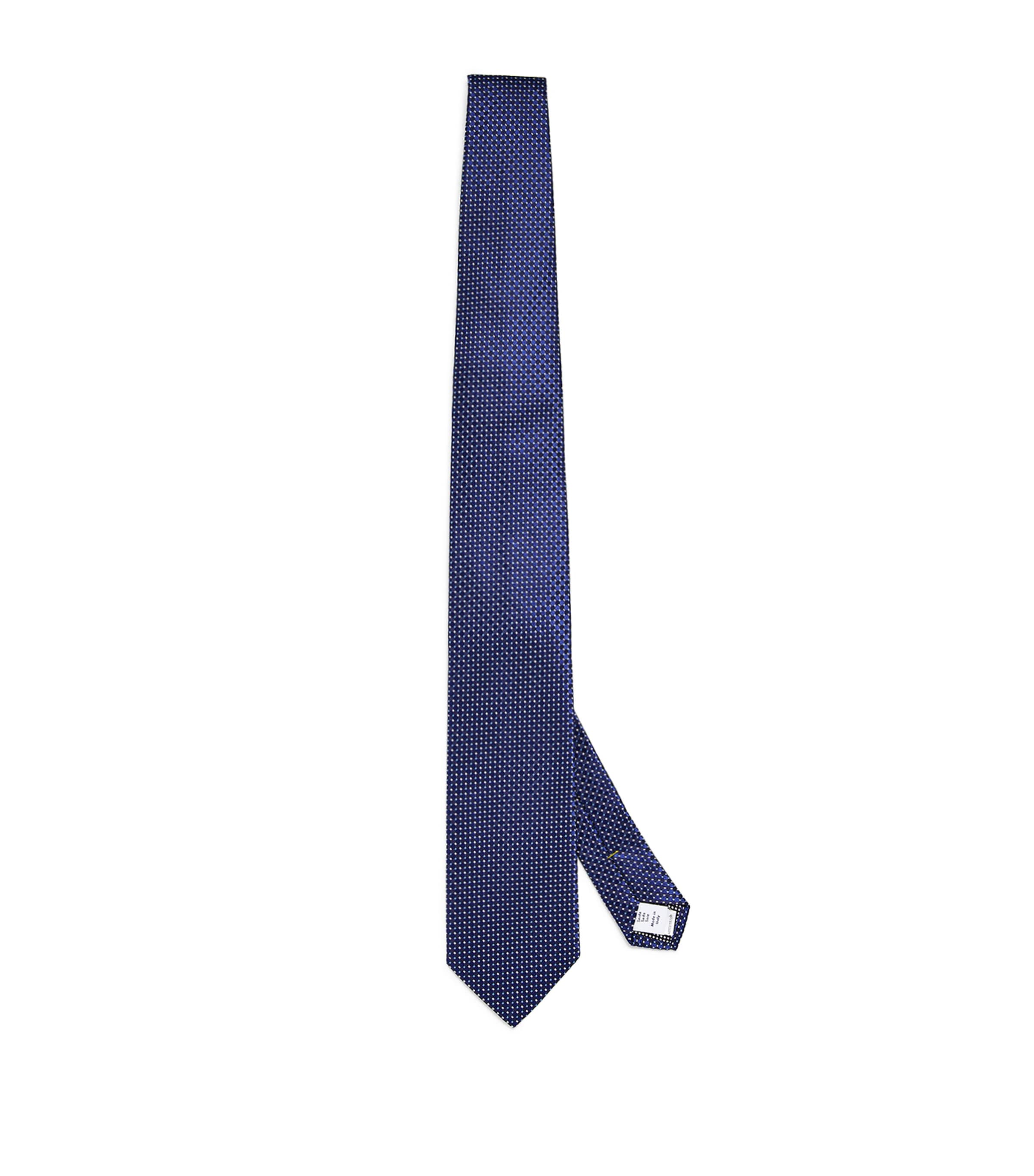 Eton Silk Geometric Tie In Navy