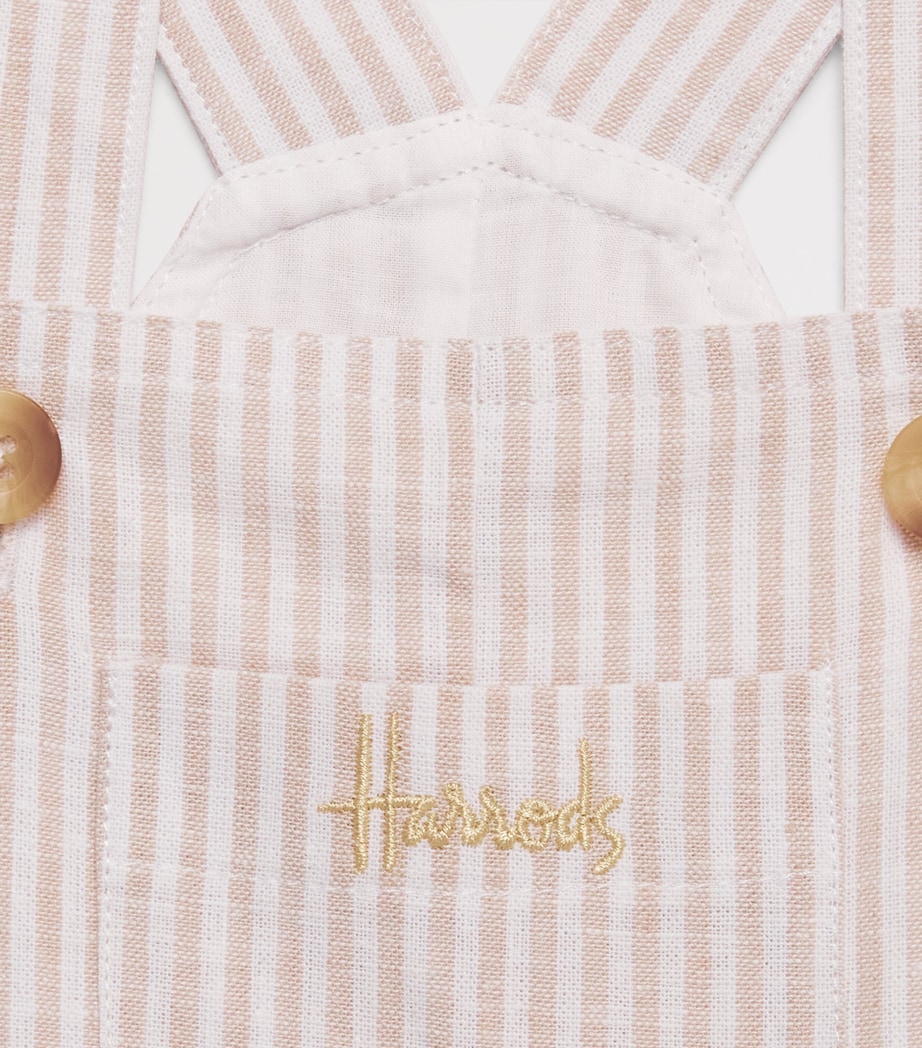 Harrods Linen-Cotton Stripe Dungarees (0-18 Months) Image 3