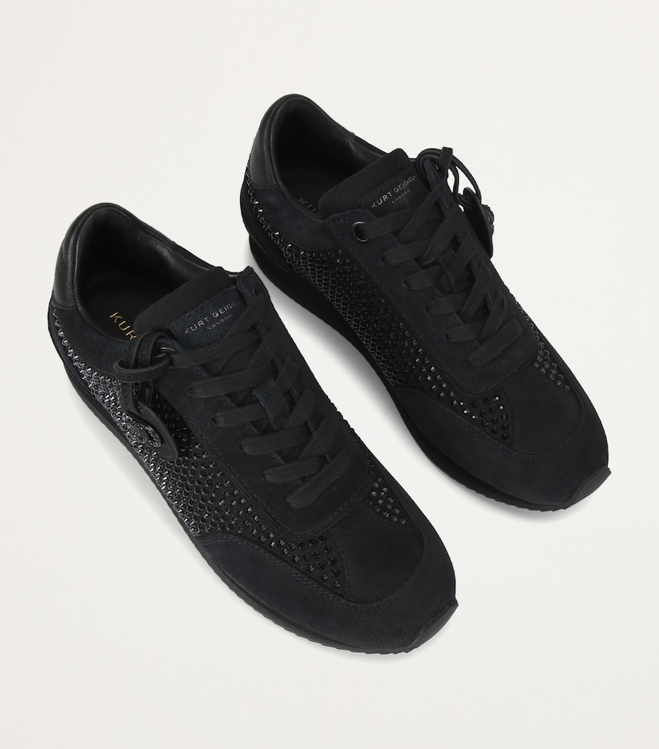 Kurt Geiger London Suede Embellished Chelsea Sneakers Black Image 3