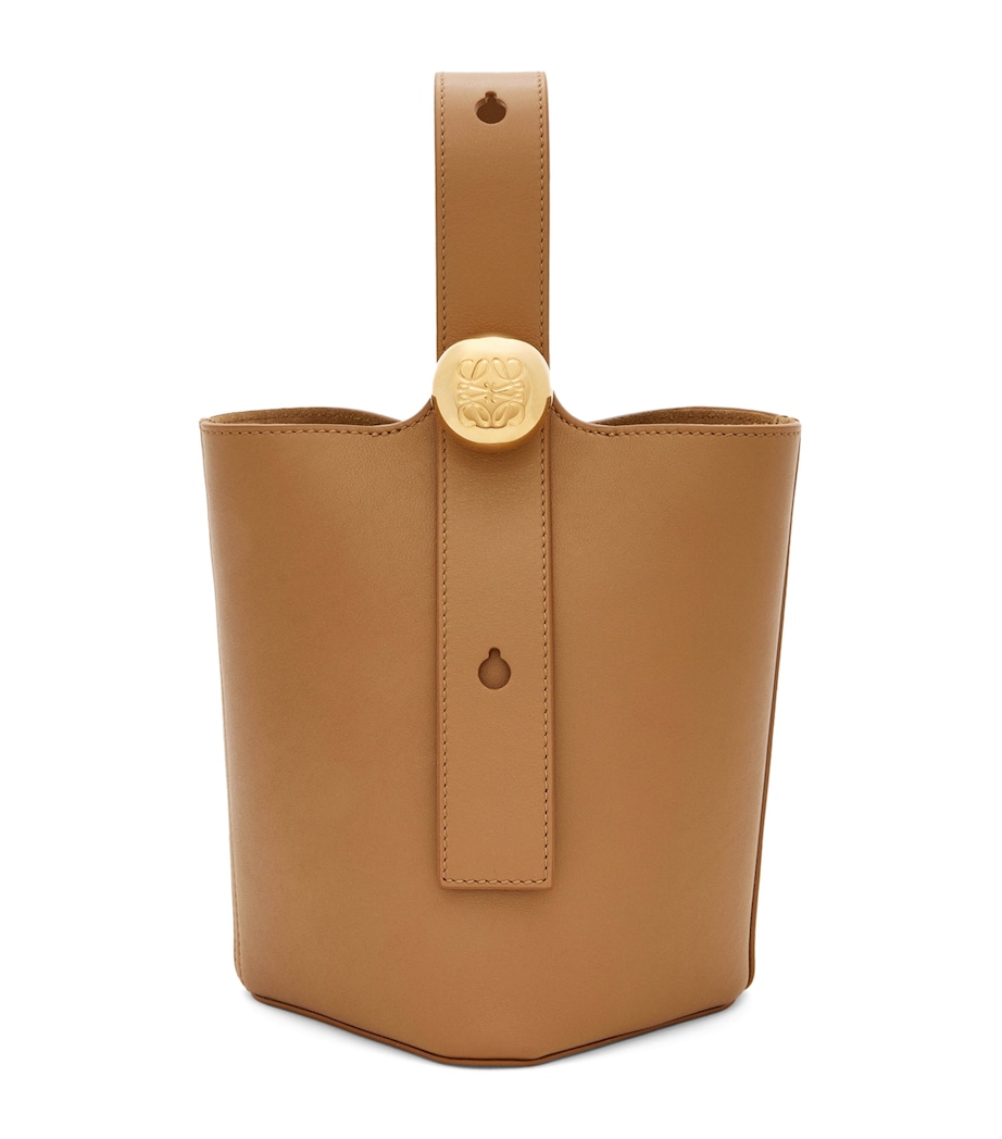 Mini Leather Pebble Bucket Bag OAK Image 1