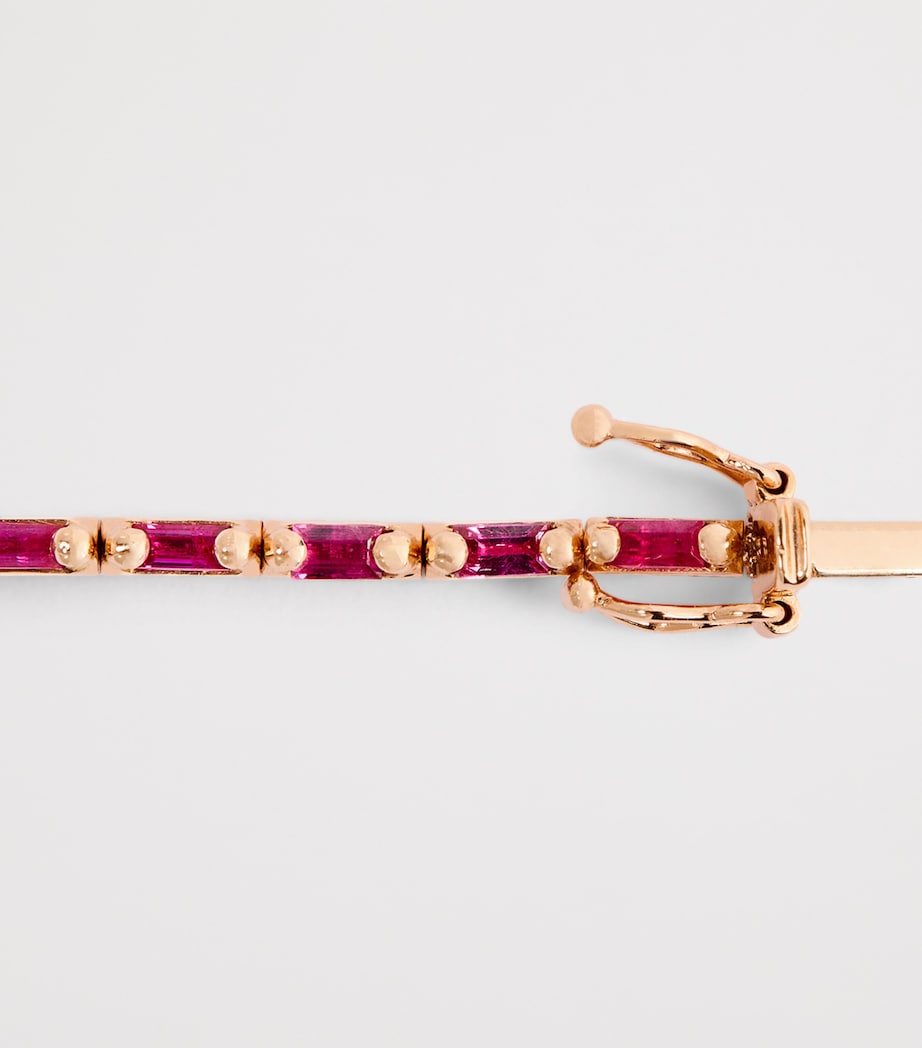 Suzanne Kalan Rose Gold and Ruby Bold Linear Tennis Bracelet Rg/r Image 6