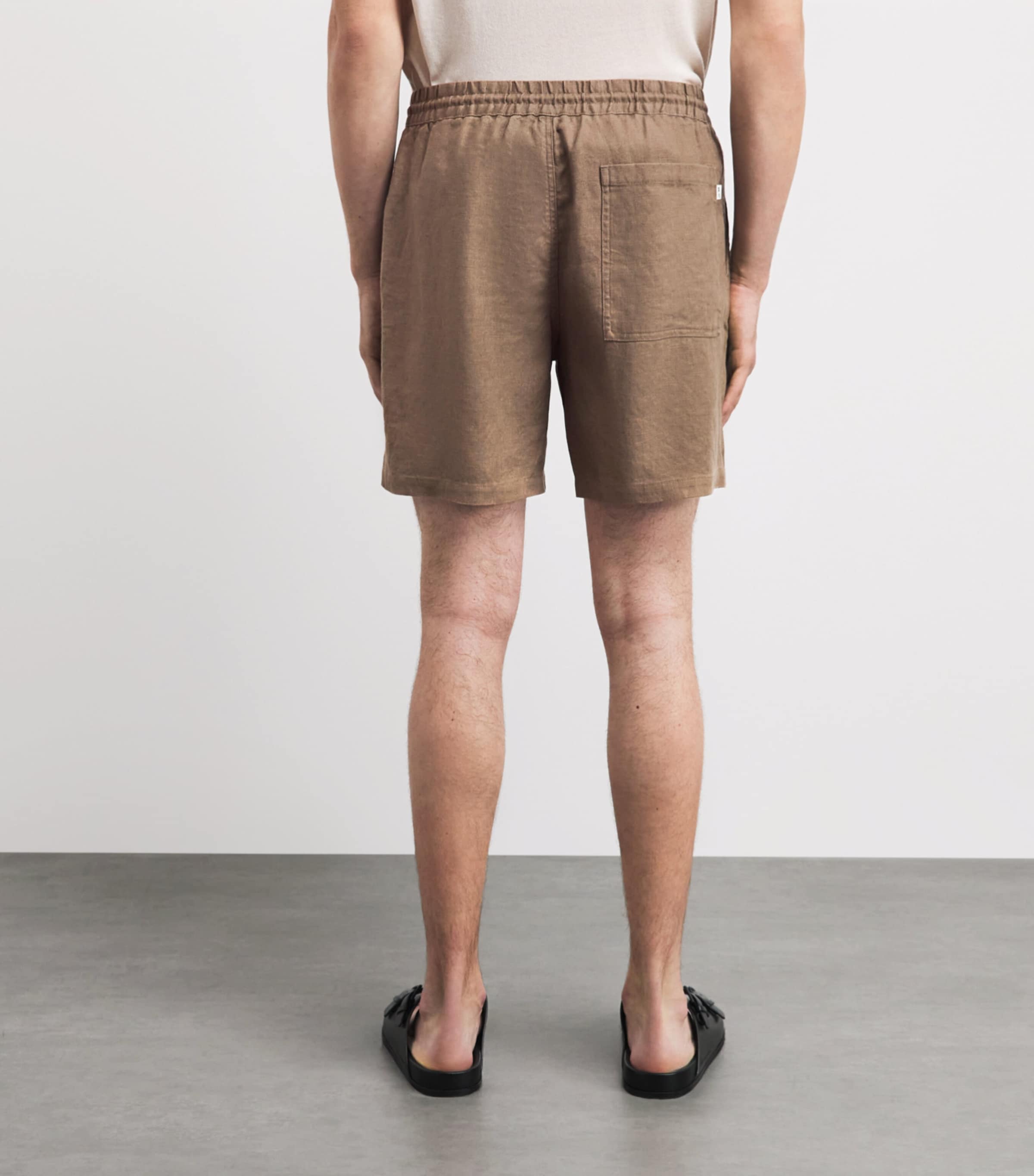 NN07 Mens Linen Drawstring Gregor Shorts Clay Mirage Image 5