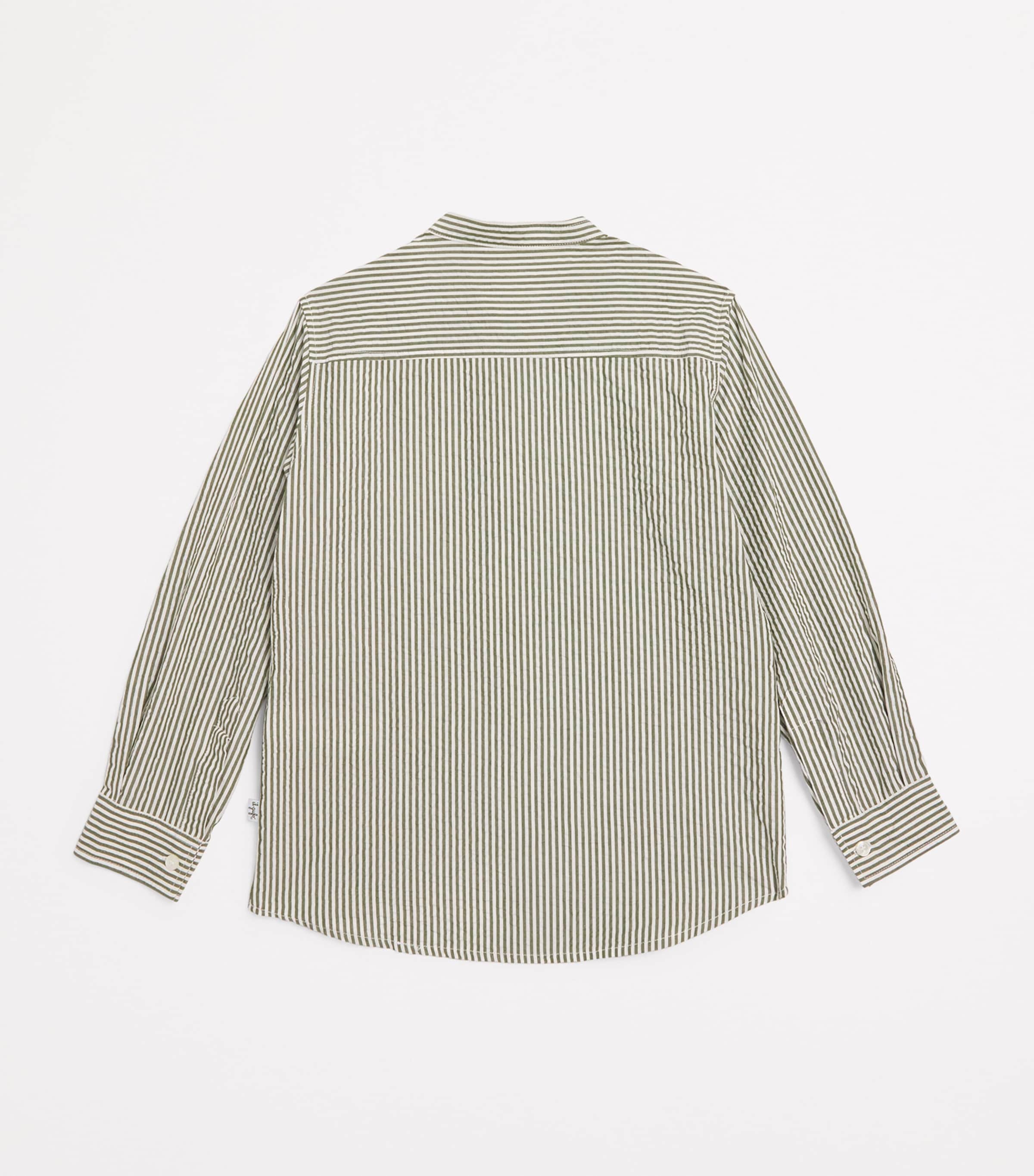 Il Gufo Cotton Striped Shirt (3-12 Years) Green Image 2