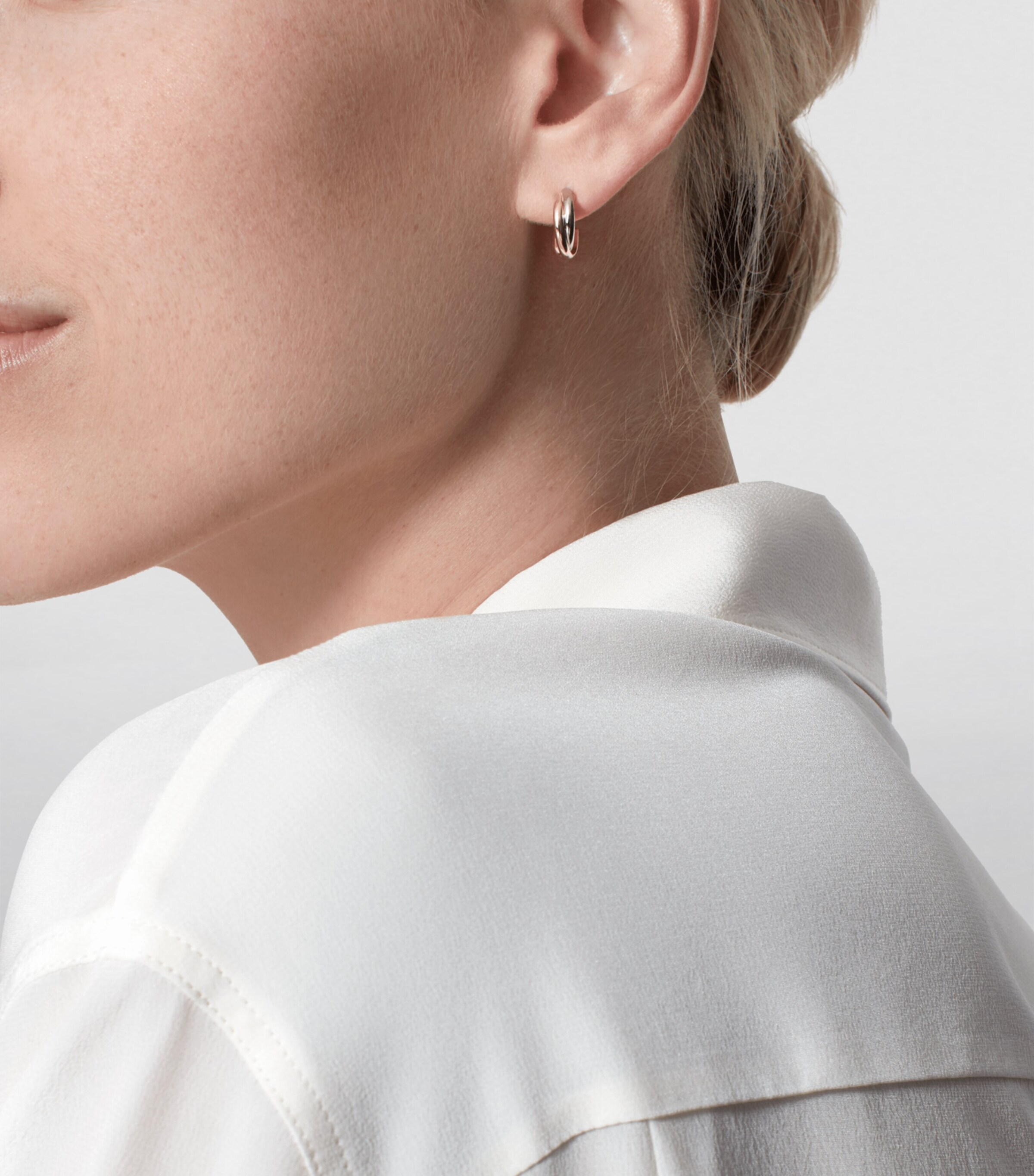 Cartier White, Yellow and Rose Gold Trinity Hoop Earrings Multi Gold Image 4