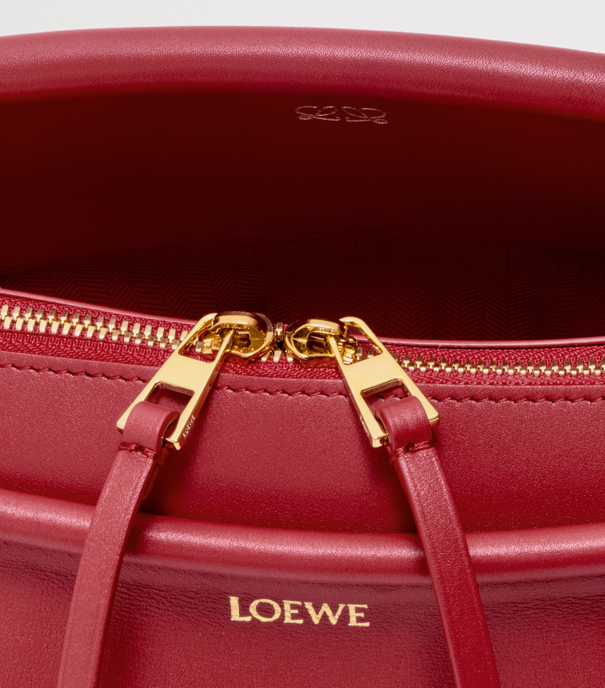 LOEWE Small Leather Whisker Shoulder Bag Carmine Red Image 8