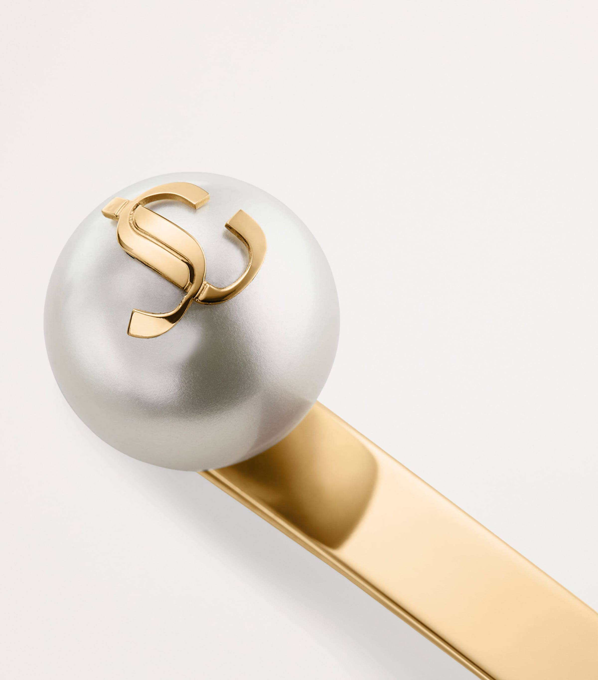 JC Monogram Hair Slide WHITE/GOLD Image 3