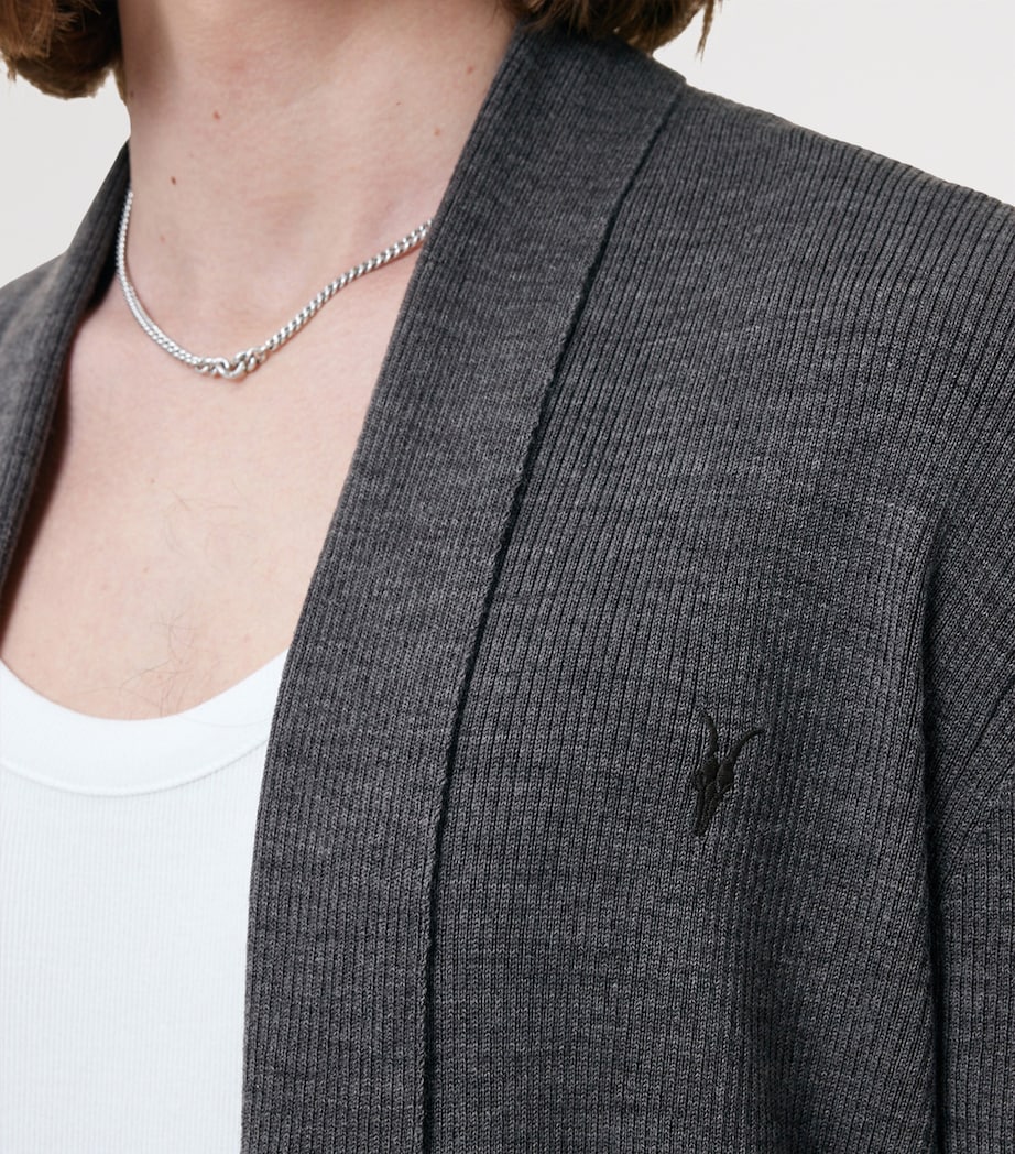 Merino Wool Mode Cardigan MONUMENT GREY Image 5