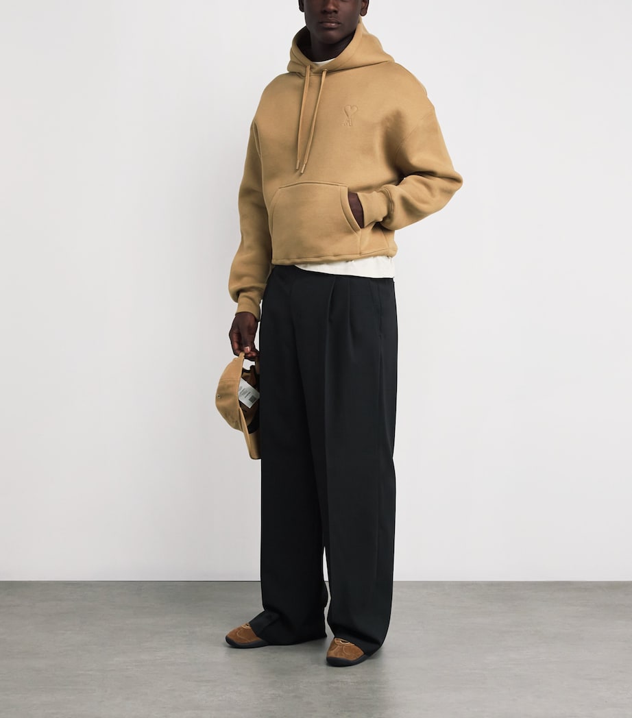 Cotton-Blend Ami de Coeur Hoodie 280 - CAMEL Image 2