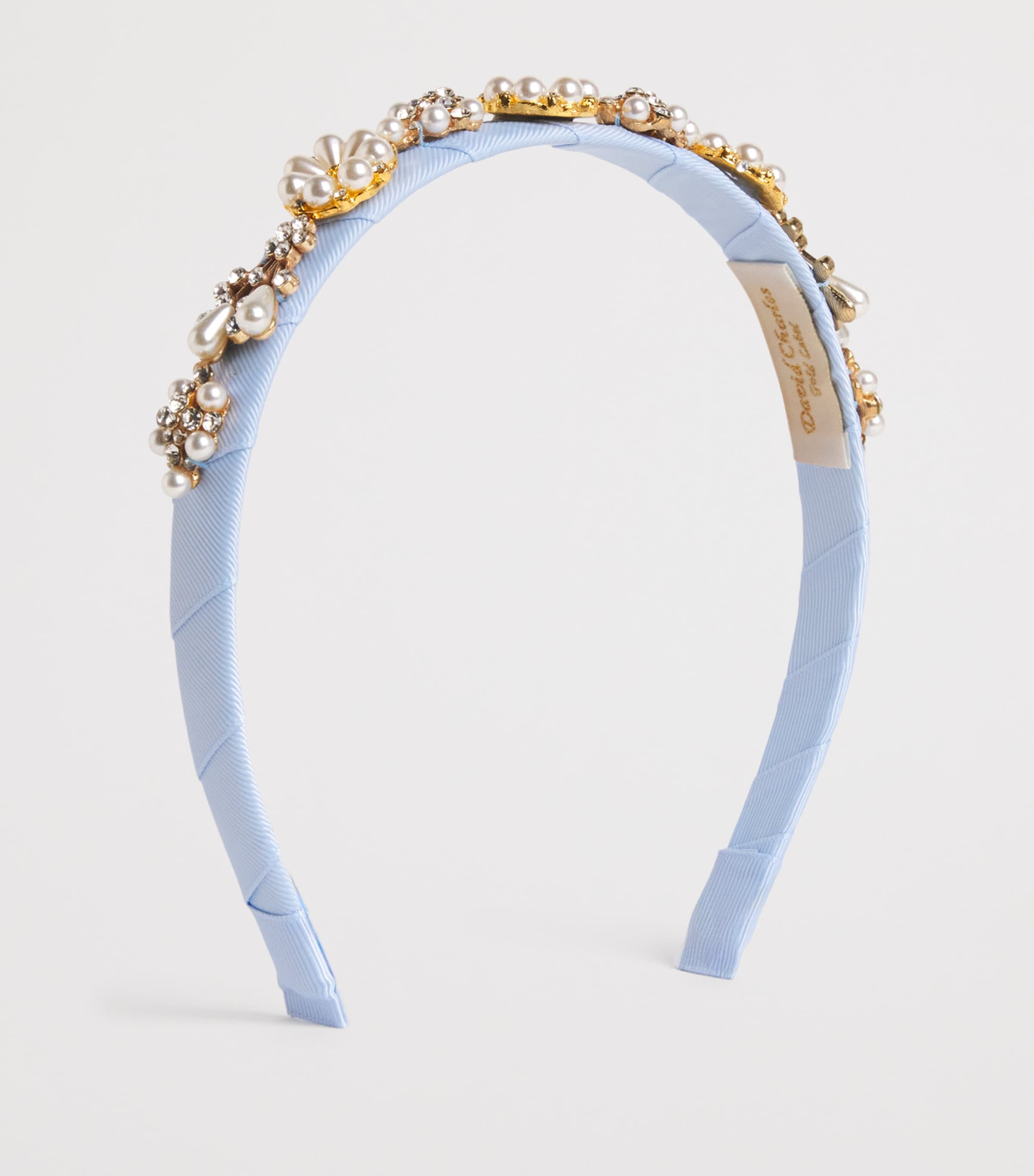 Diamanté and Faux Pearl-Embellished Headband J-PALE BLUE Image 2