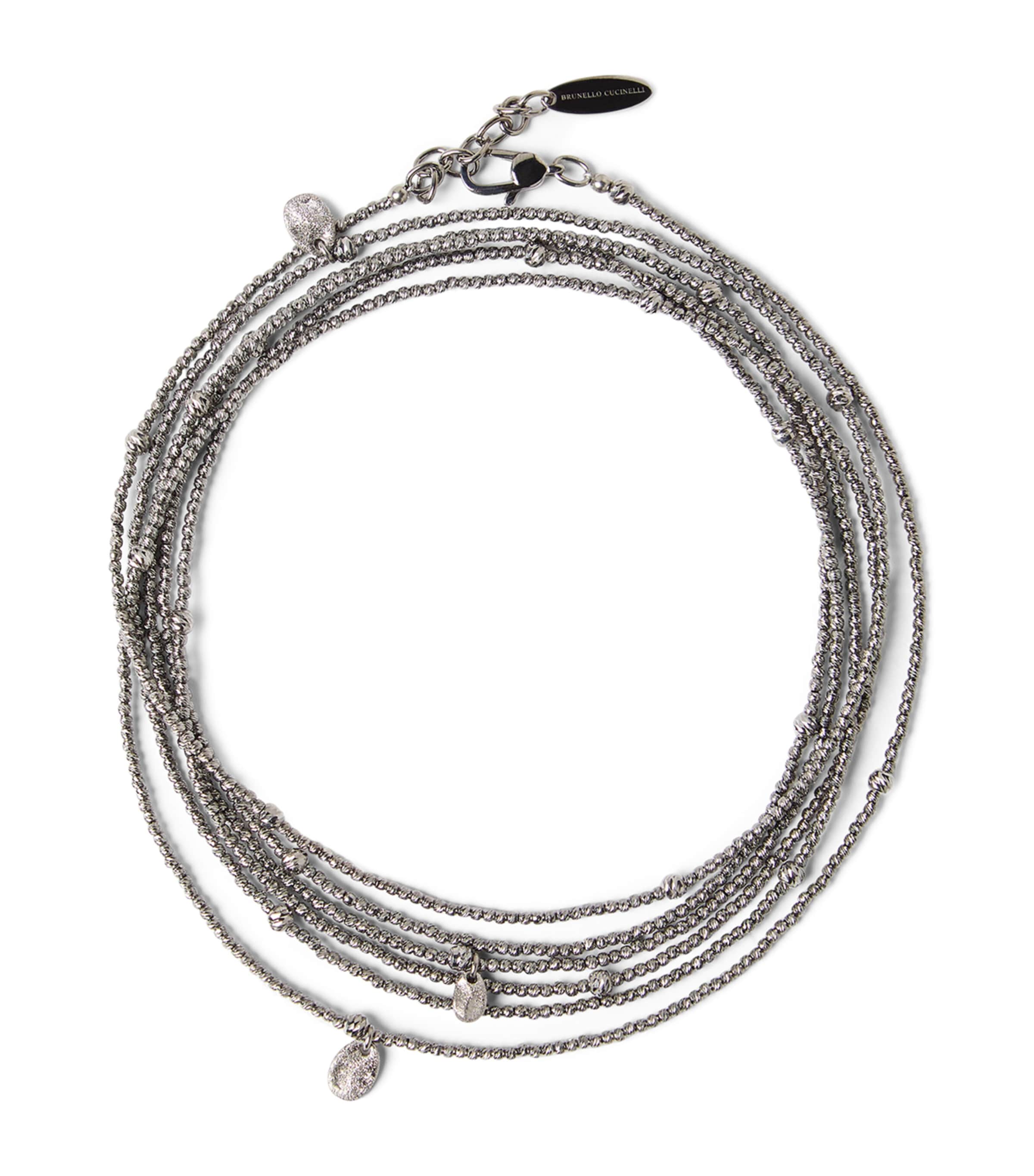 Brunello Cucinelli Sterling Silver Wrap Bracelet In Gray