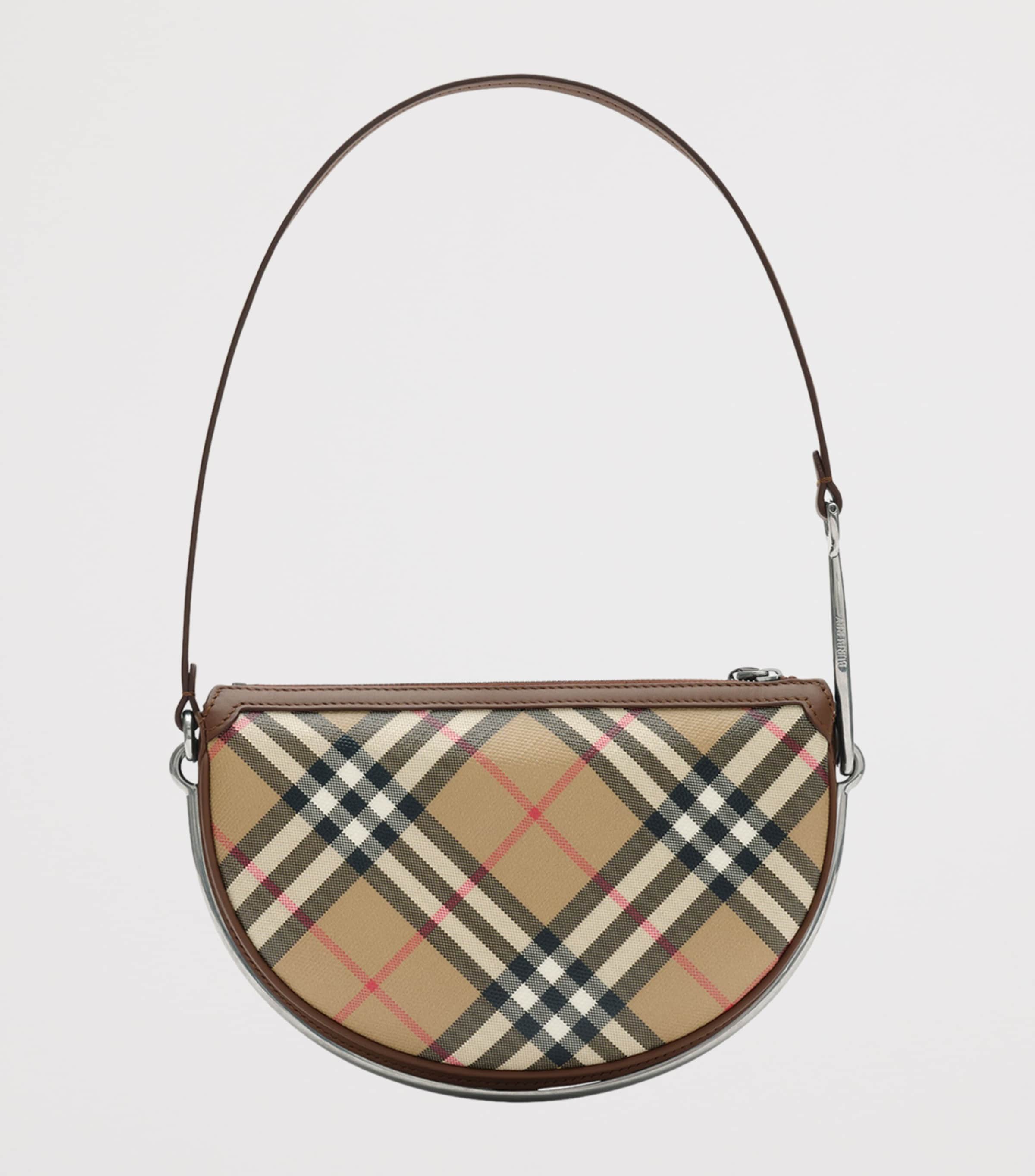 Burberry Small Check Bridle Saddle Shoulder Bag Archive Beige Image 3