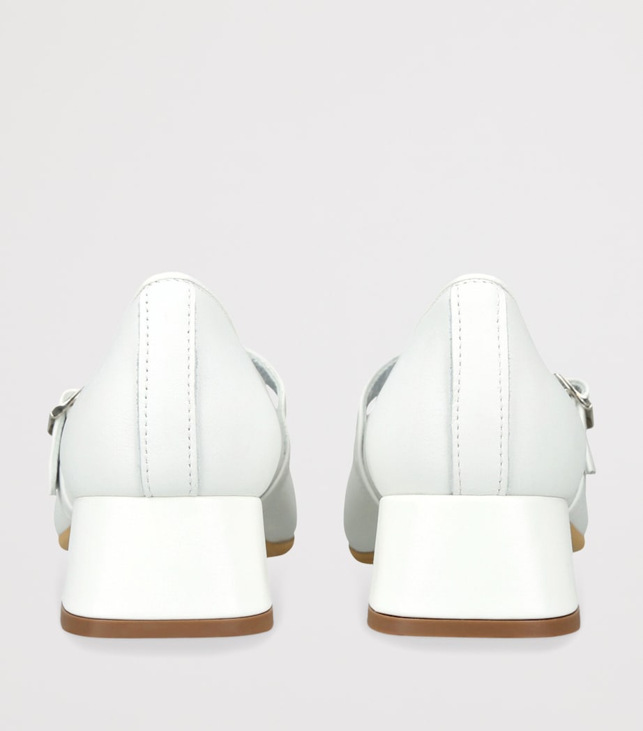 Leather Dorothy Mary Janes WHITE Image 2
