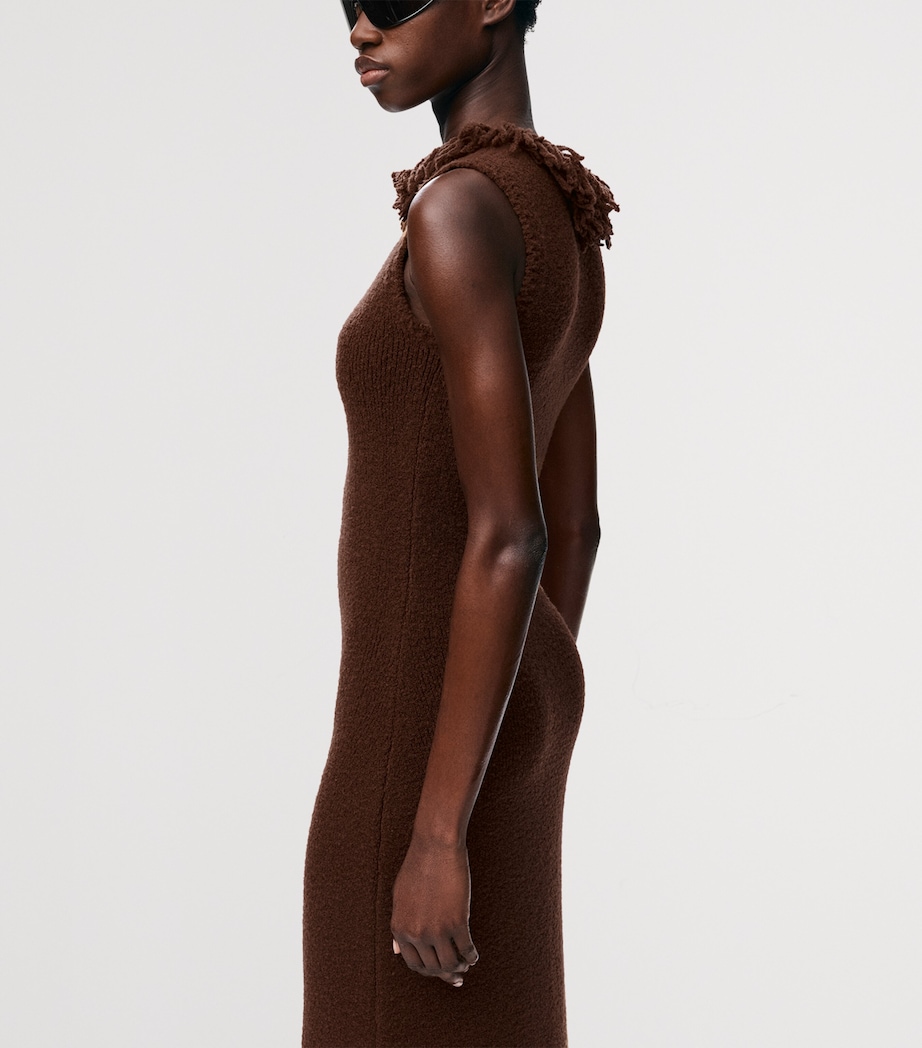 LOEWE Womens Wool-Blend Mini Dress Brown Image 4