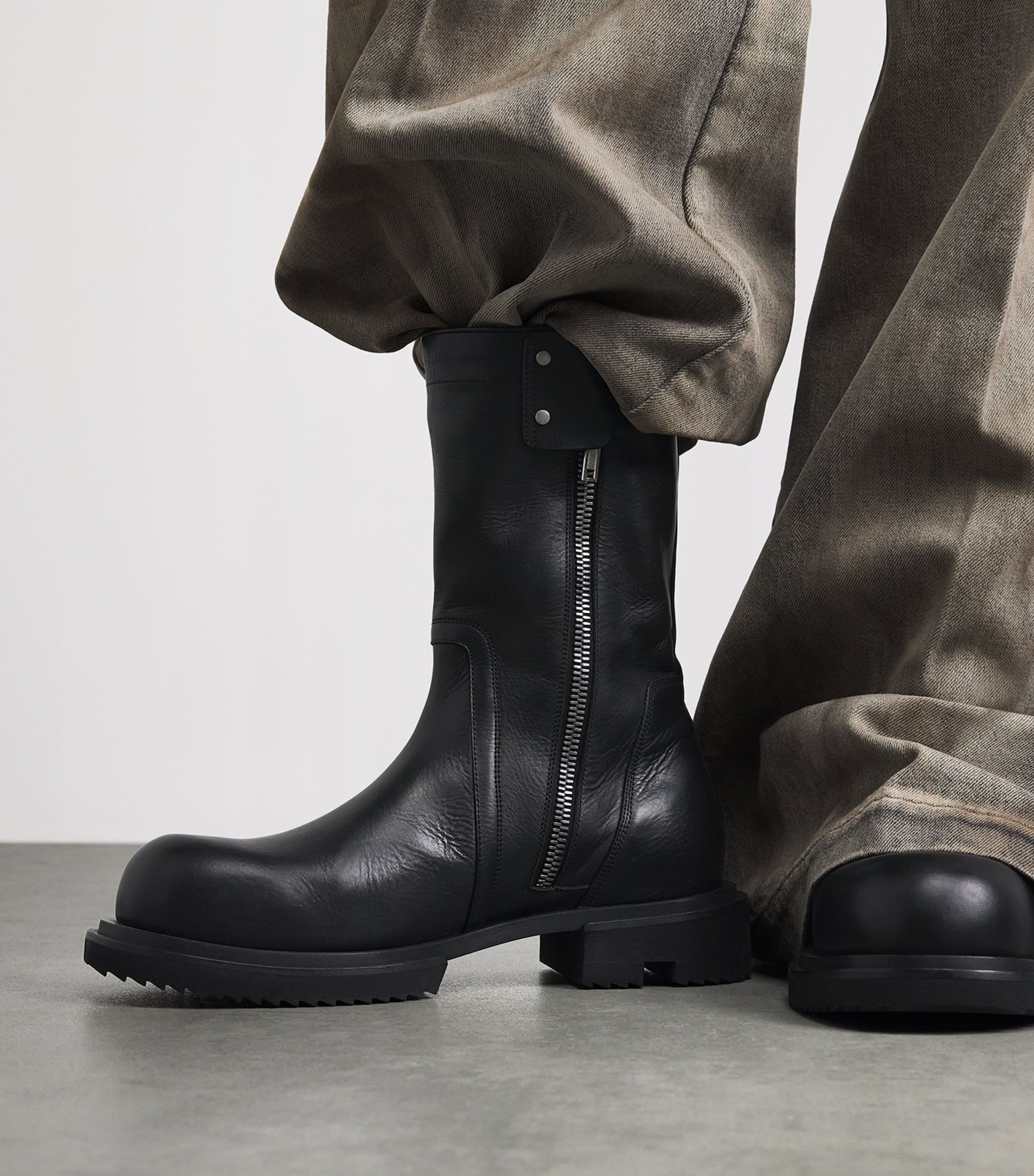 Rick Owens Black Leather Creeper Gabe Boots | Harrods US