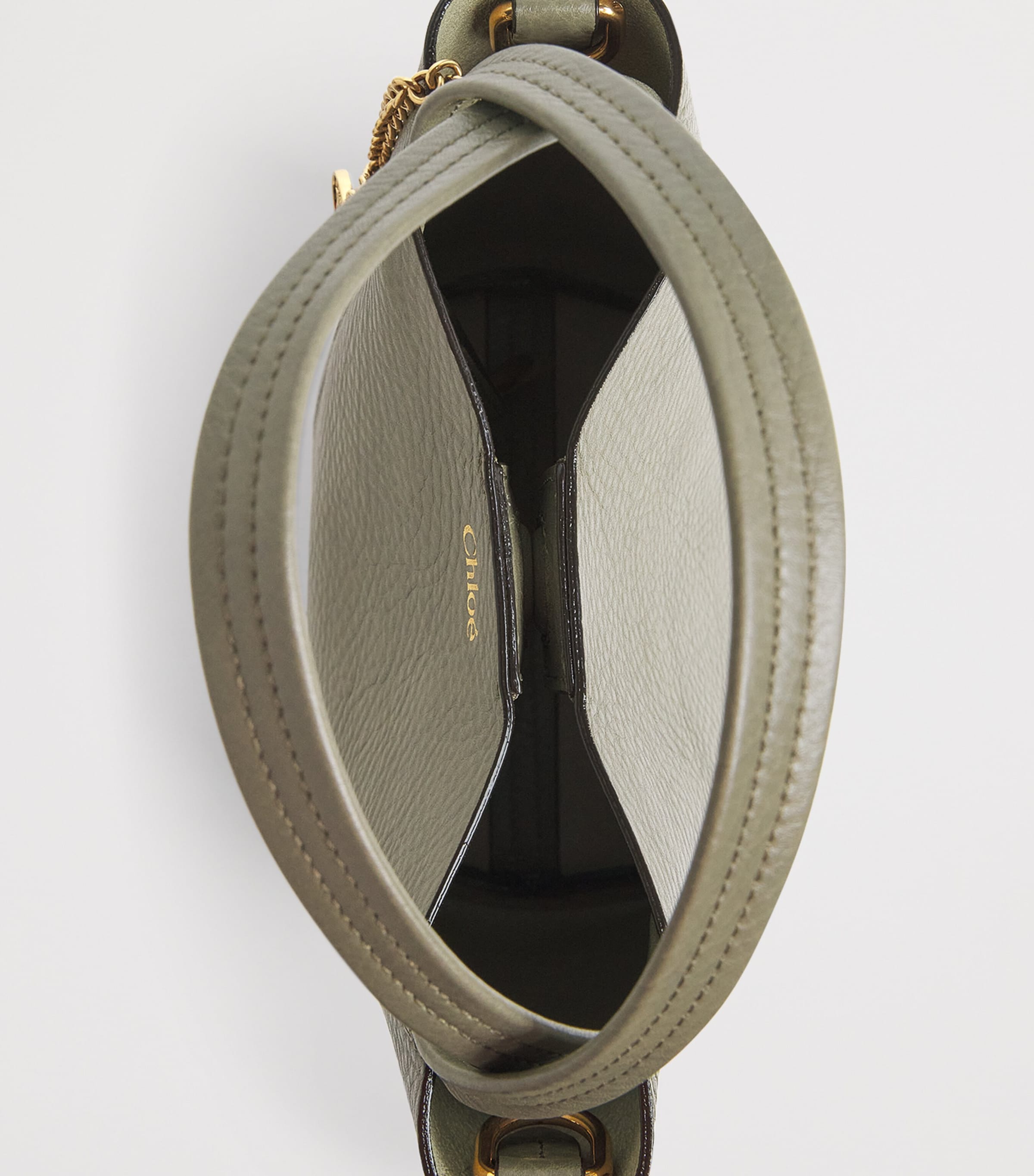 Small Leather Spin Tote Bag ALOE GREEN Image 4