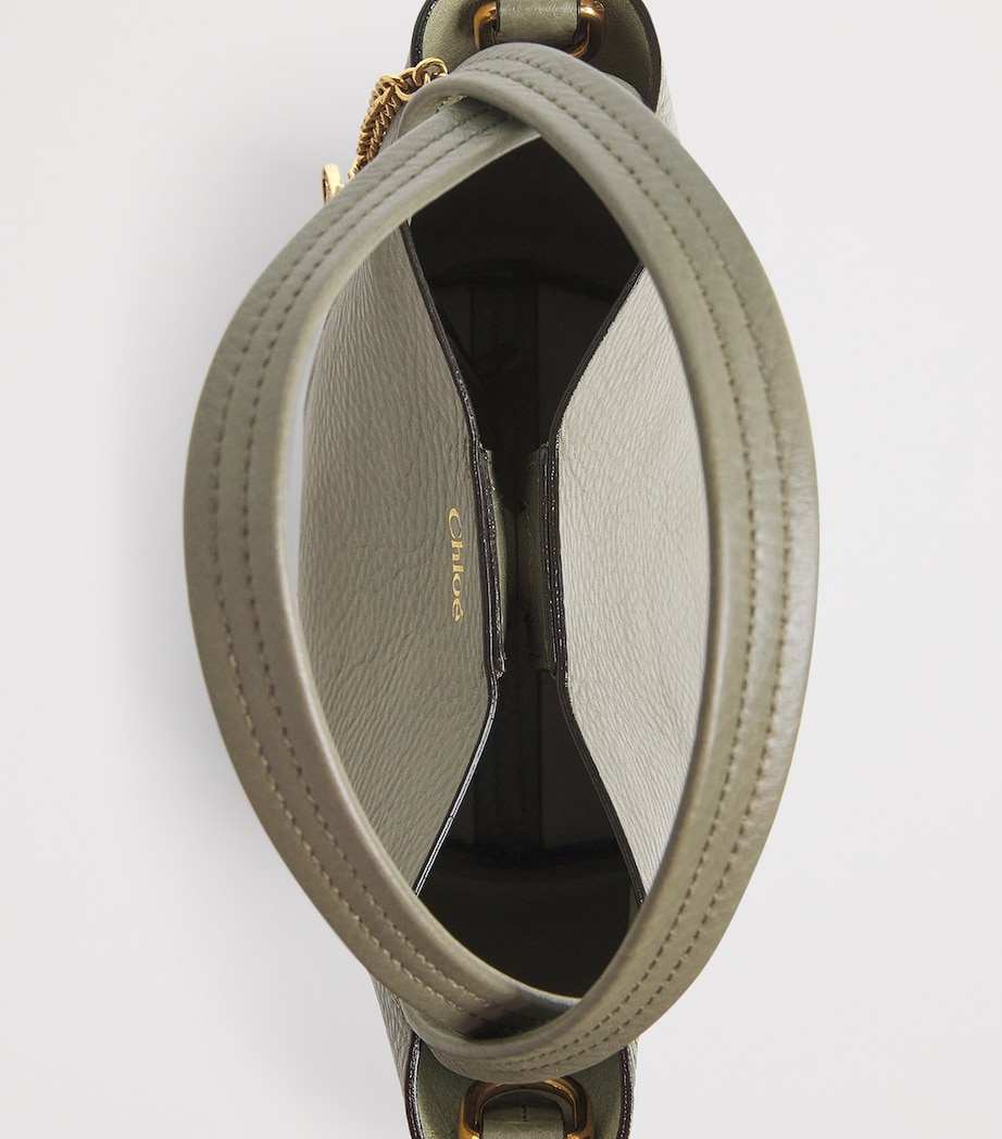 Small Leather Spin Tote Bag ALOE GREEN Image 4